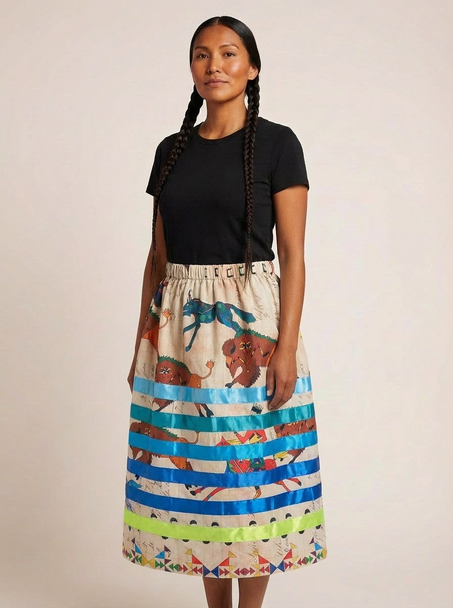 Ribbon Skirt Kit - The Hunt (Ledger Art)