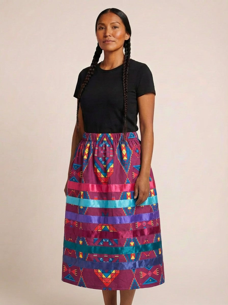 Ribbon Skirt Kit - Travois Tipi Berry