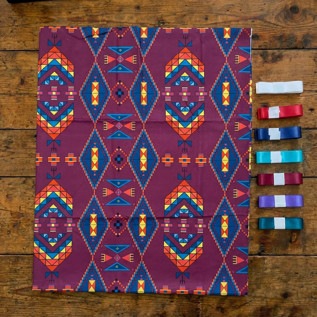 Ribbon Skirt Kit - Travois Tipi Berry