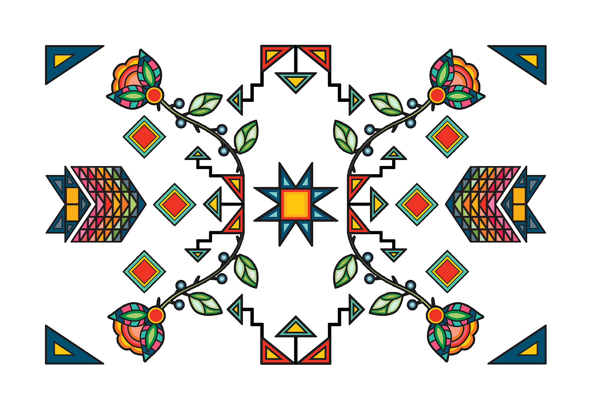 Geometric & Floral UV Sticker