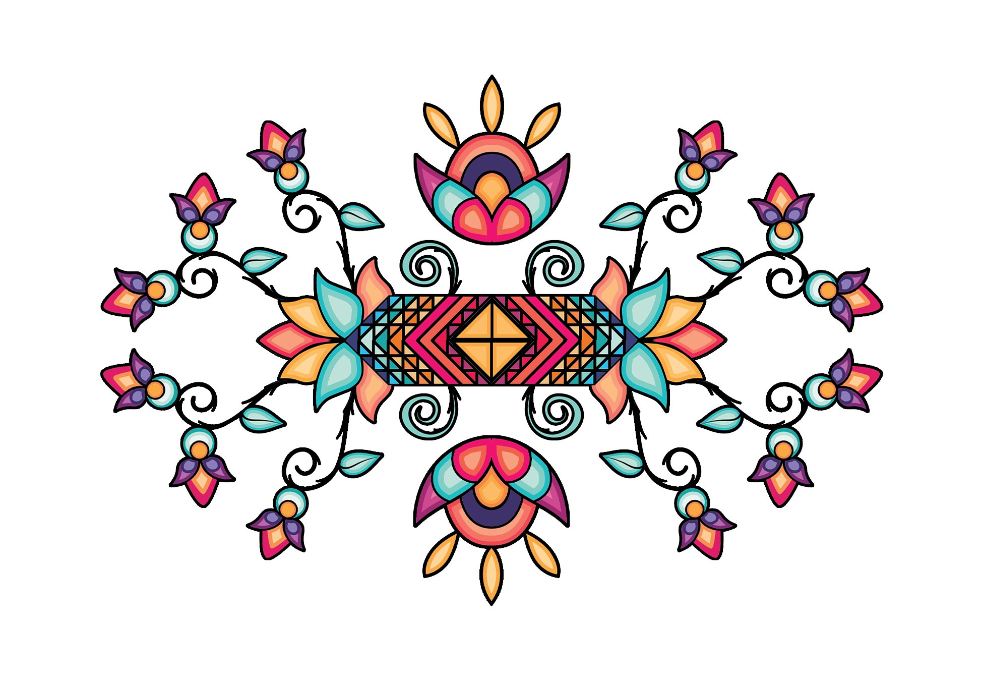 Geometric & Floral UV Sticker