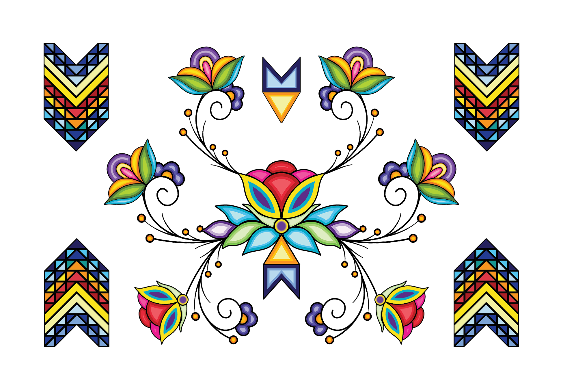 Geometric & Floral UV Sticker