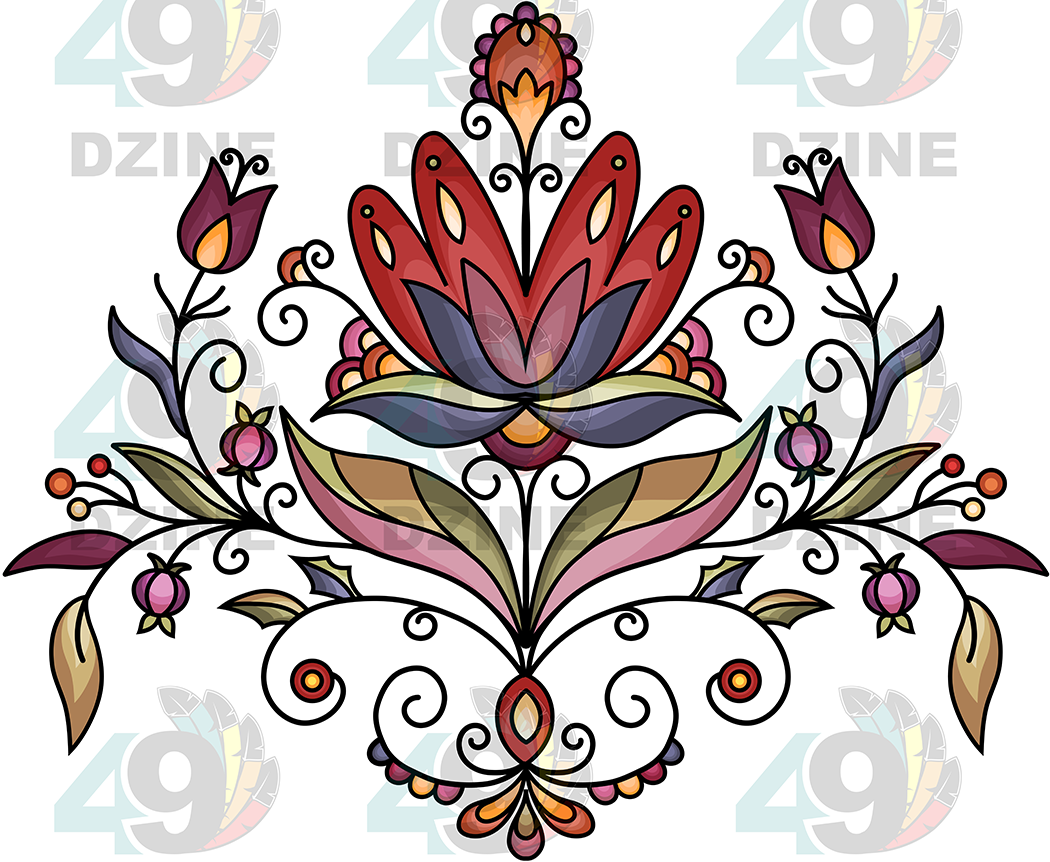 Floral Transfer - Red Willow Whispers Various Sizes