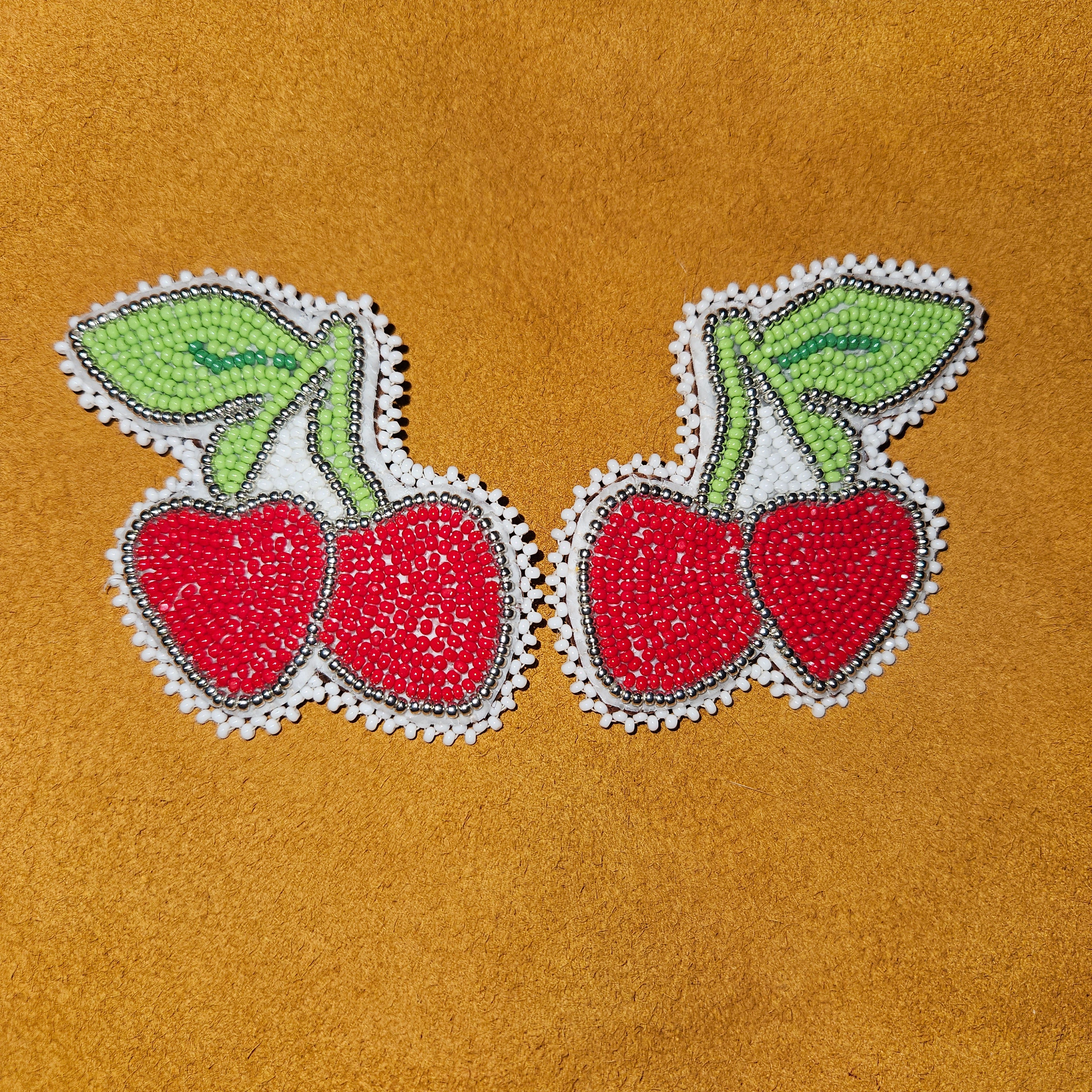 Meg Sheridan Cherry Earrings w/ Hide Backing