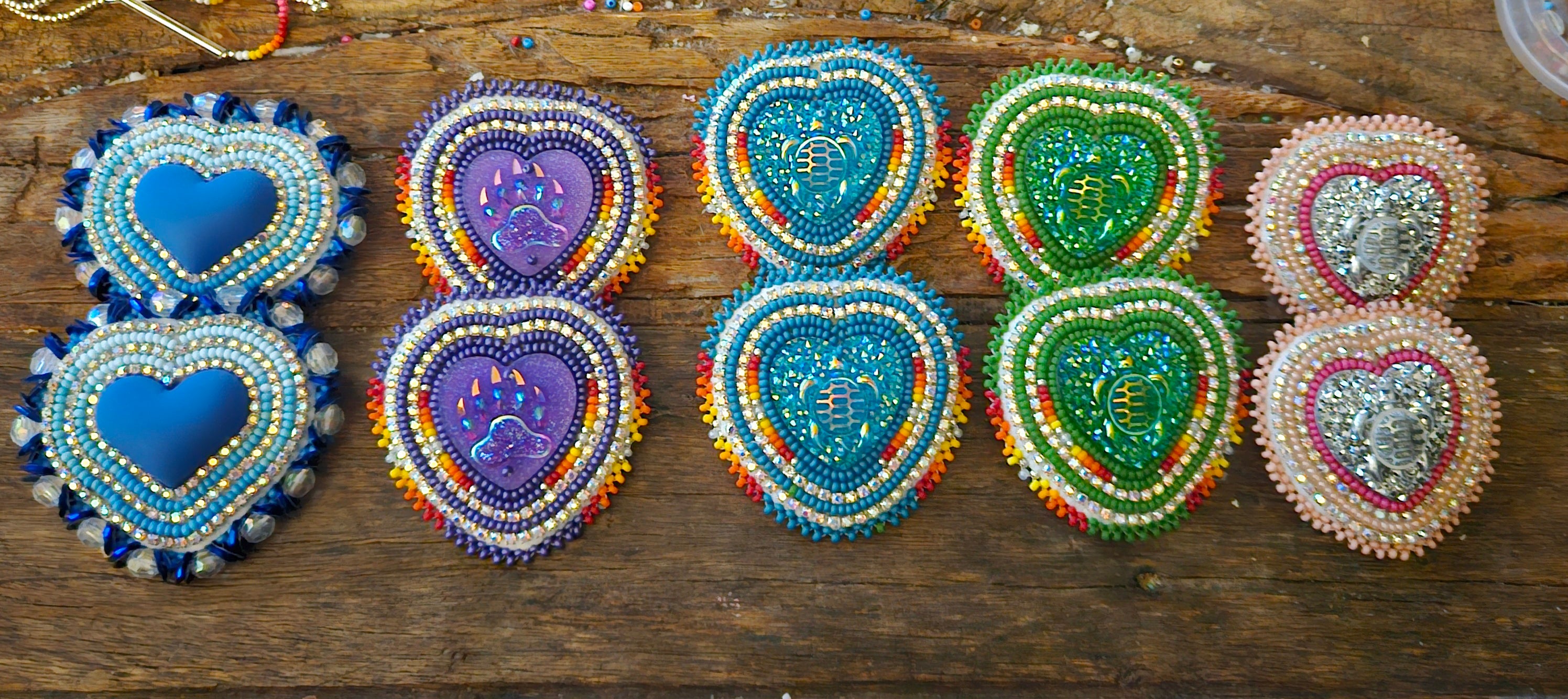 Meg Sheridan Beaded Heart Earrings
