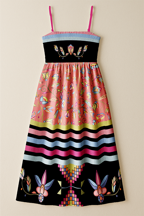 River of Petals Dark Smock Top Dress