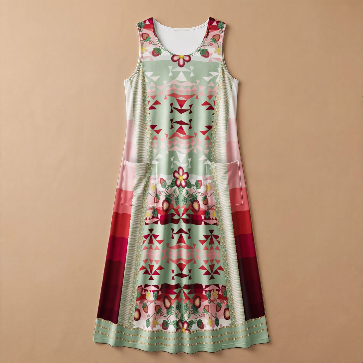 Sacred Strawberry Sage 2 Long Dress - Beary Soup