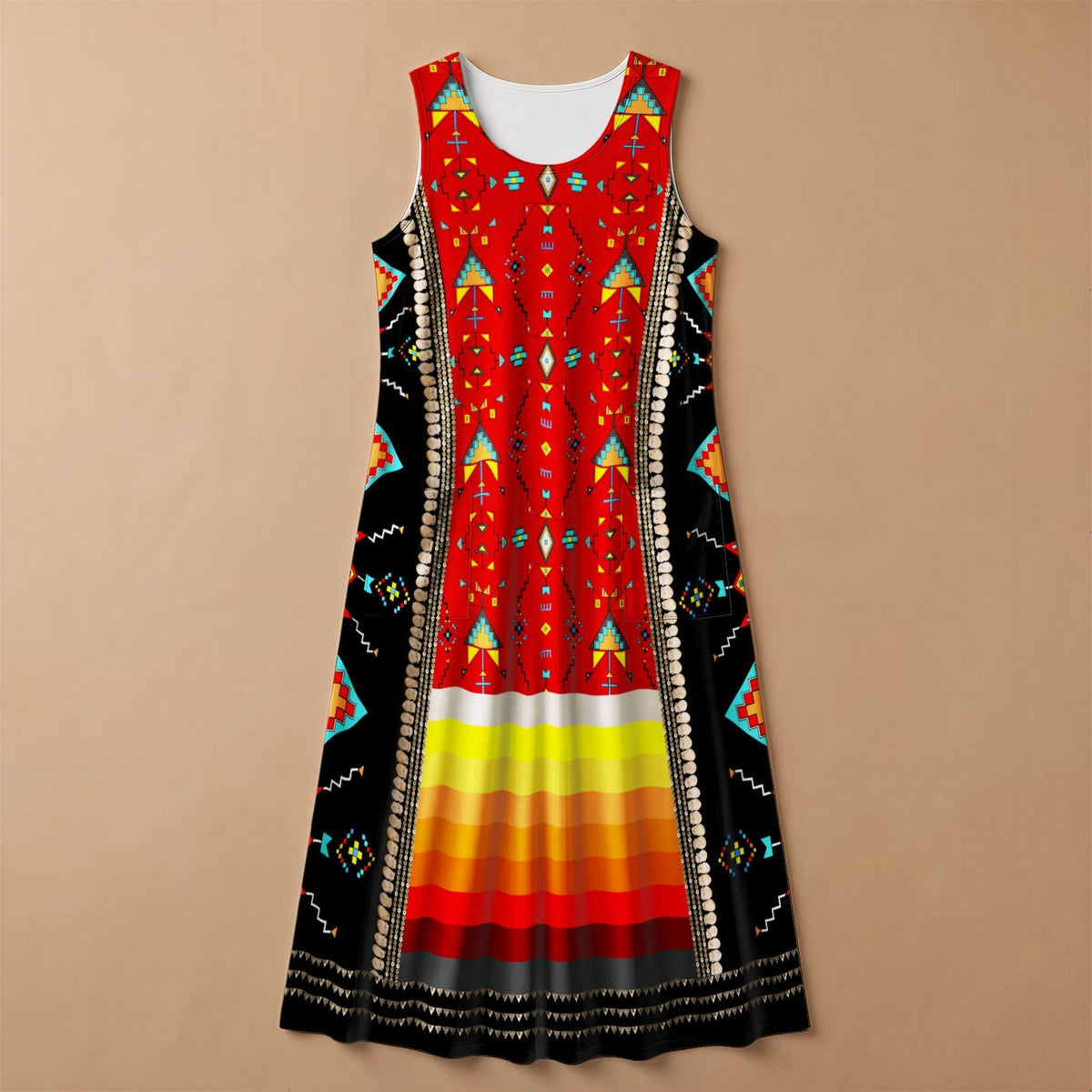 Sentinel of the Plains Red 1 Long Dress - Beary Soup