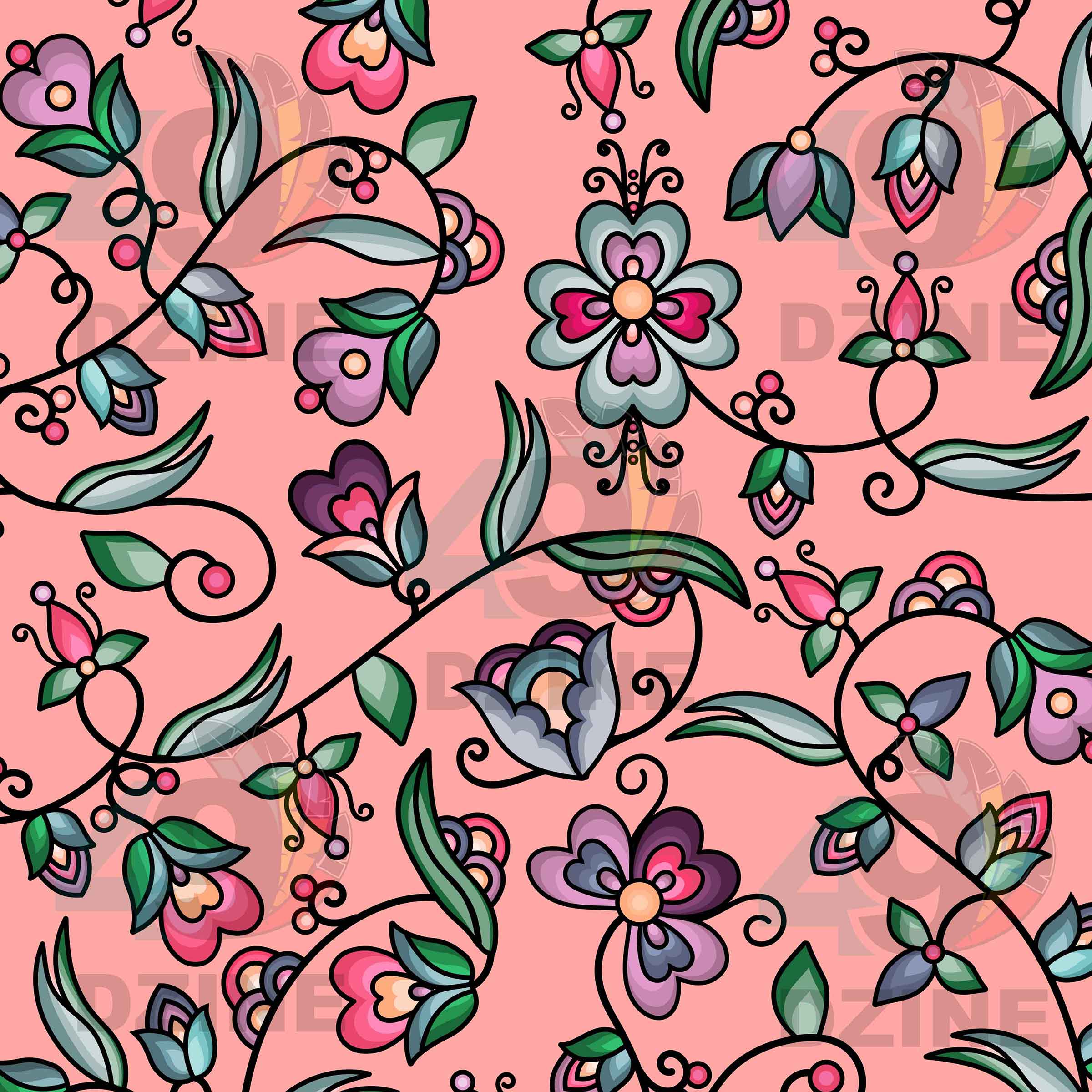 Amber Evening Garland Peach Cotton Poplin