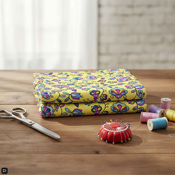 Autumn Bundle Blessing Yellow Satin Fabric