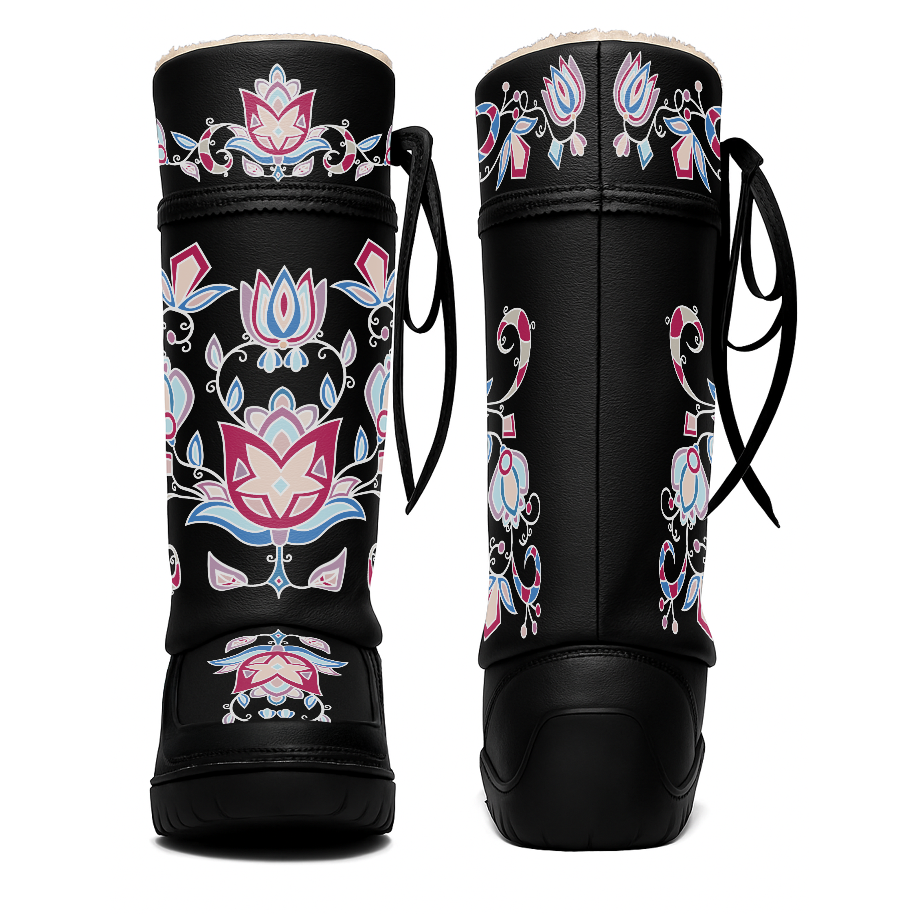 Northern Ember Black Real Leather MocLux Tall