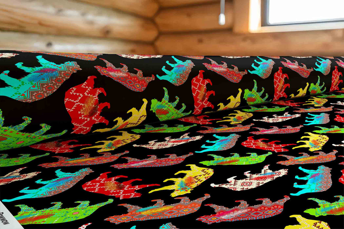 Bear Powwow Cotton Poplin