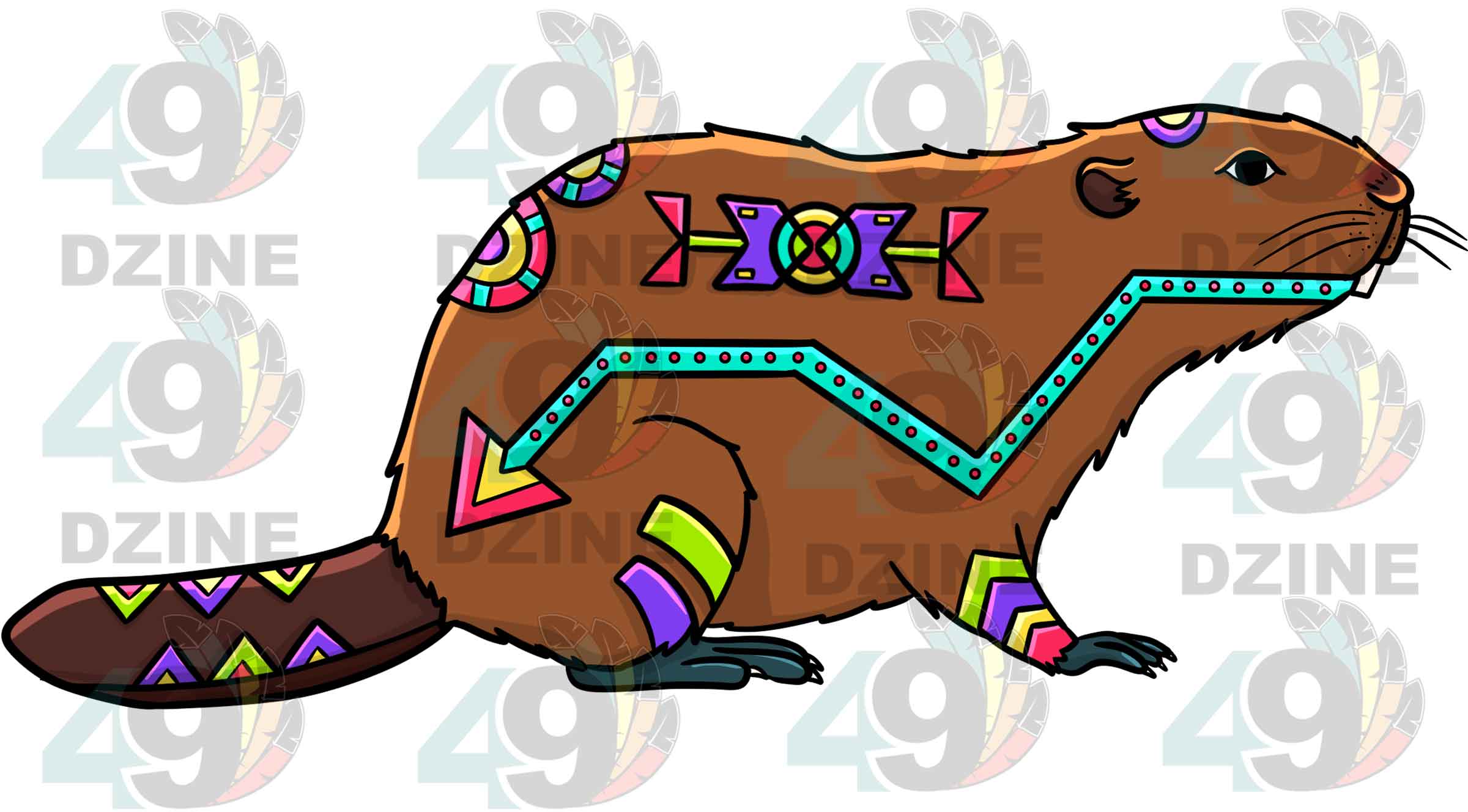 Beaver 1 Colored Sticker