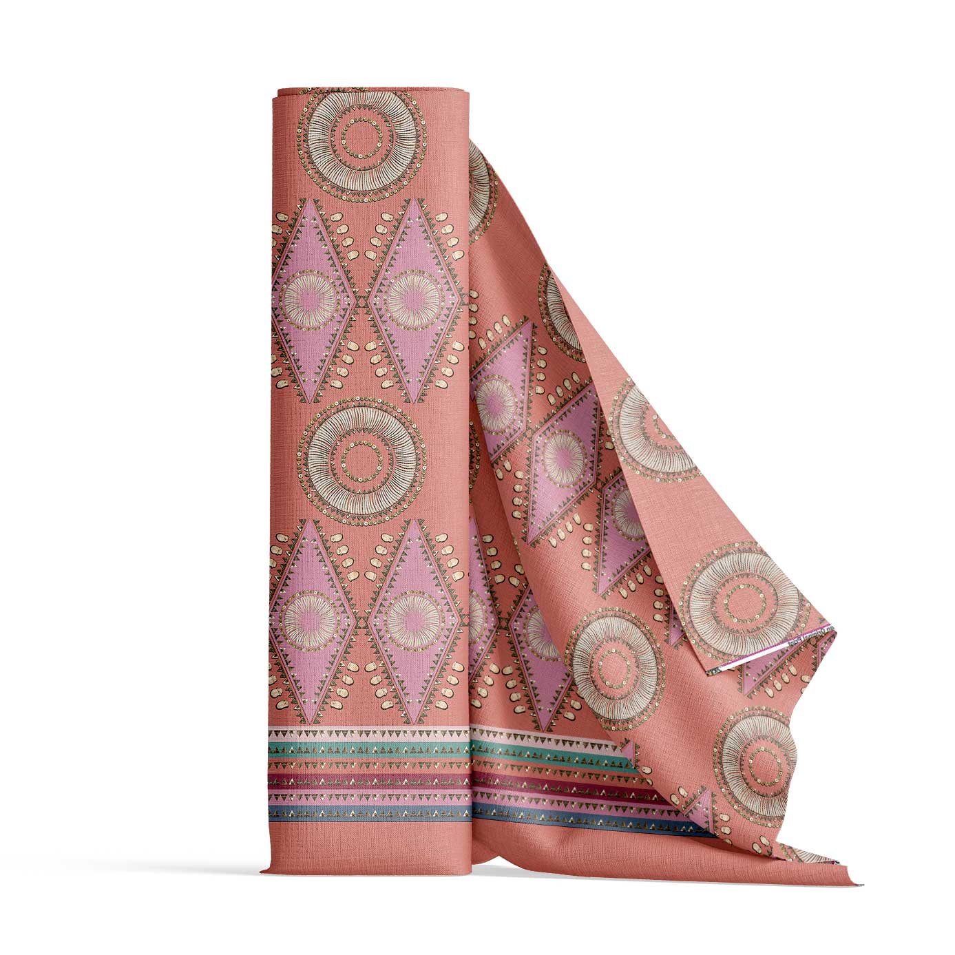 Elk Tooth Honor Orange Cotton Fabric