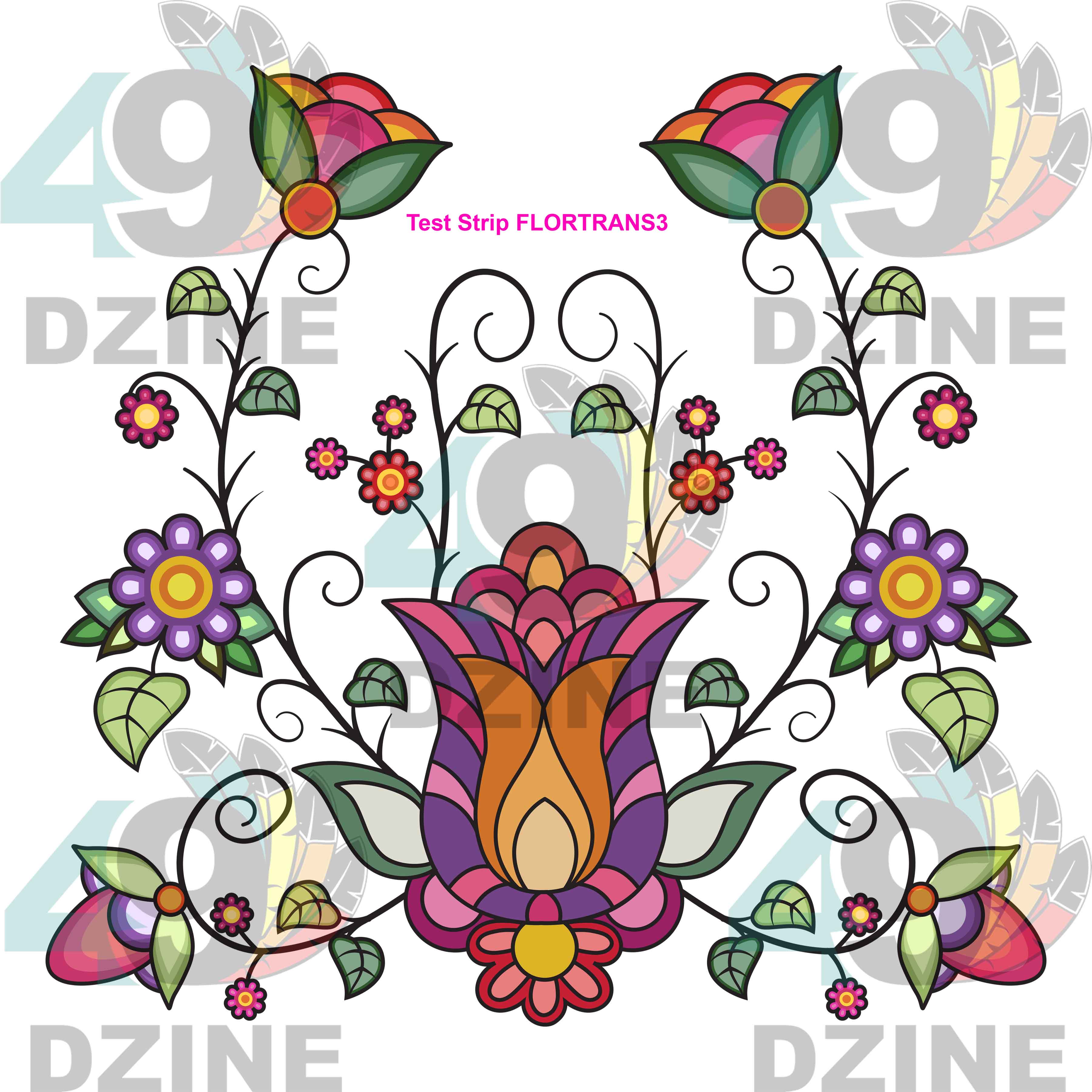 Floral Transfer - Wildflower Dance Various Sizes