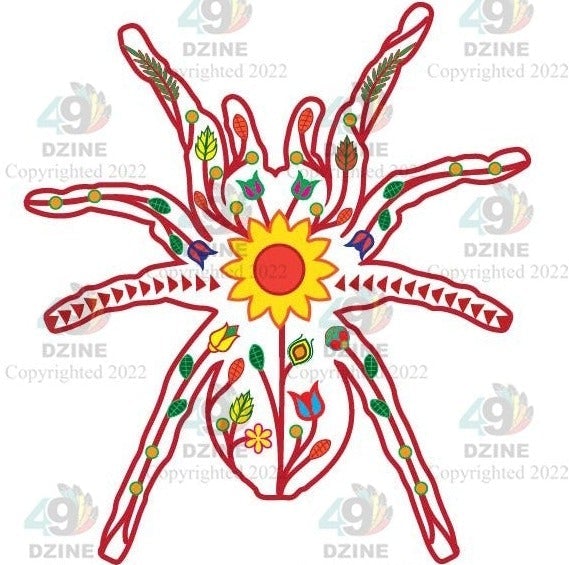 Floral Spider Sticker