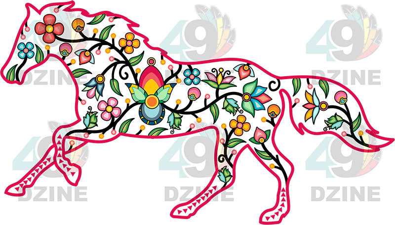 Horse Floral Animals 01-M Various Sizes