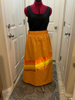 Liz Pelland Orange Floral Ribbon Skirt