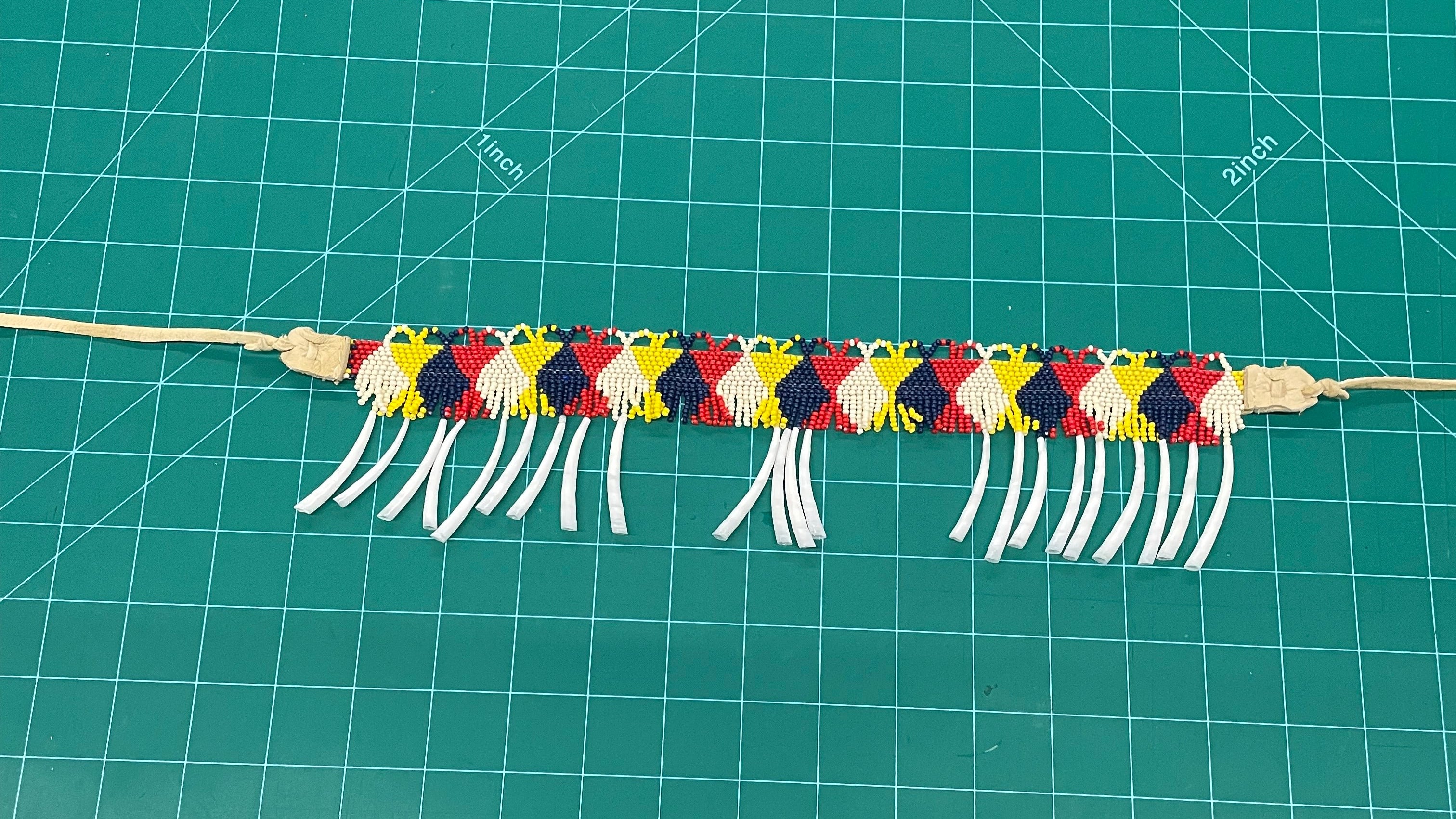 Asteria Brill Peyote Stitch Headband with Dentalium