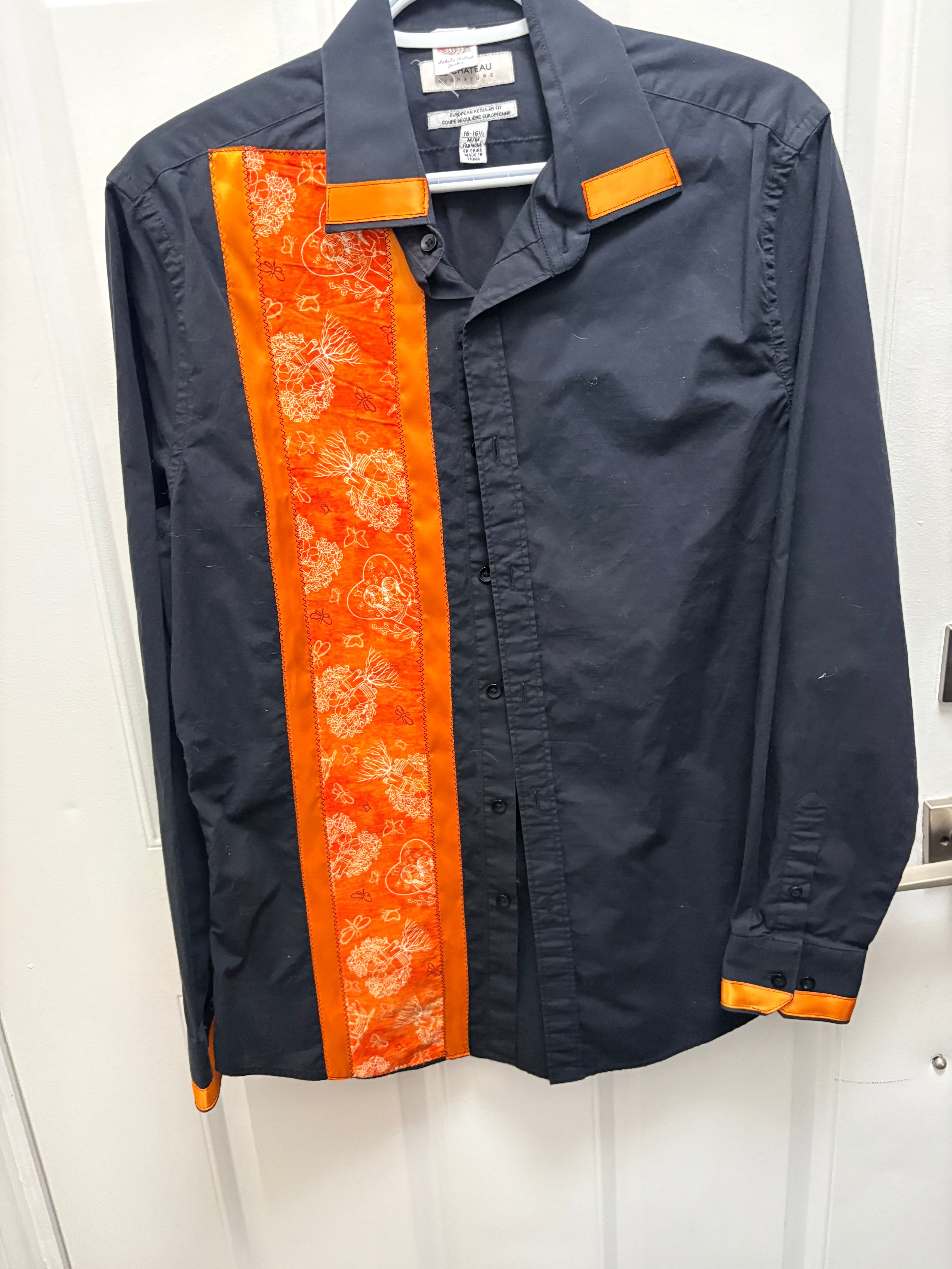 Lakota Artist Jackie Black w/ Orange Ribbon Shirt