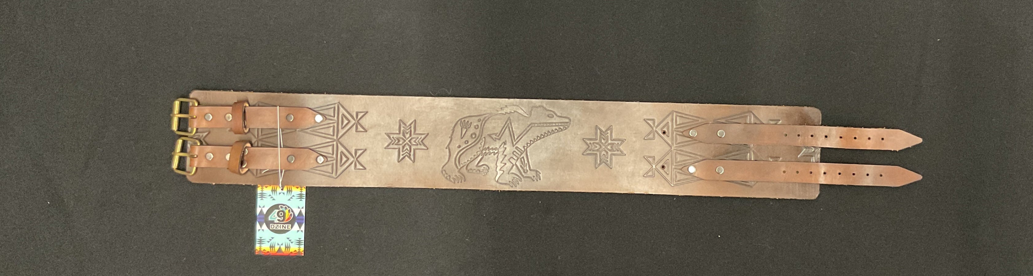 Handmade Buffalo Hide Powwow Belt