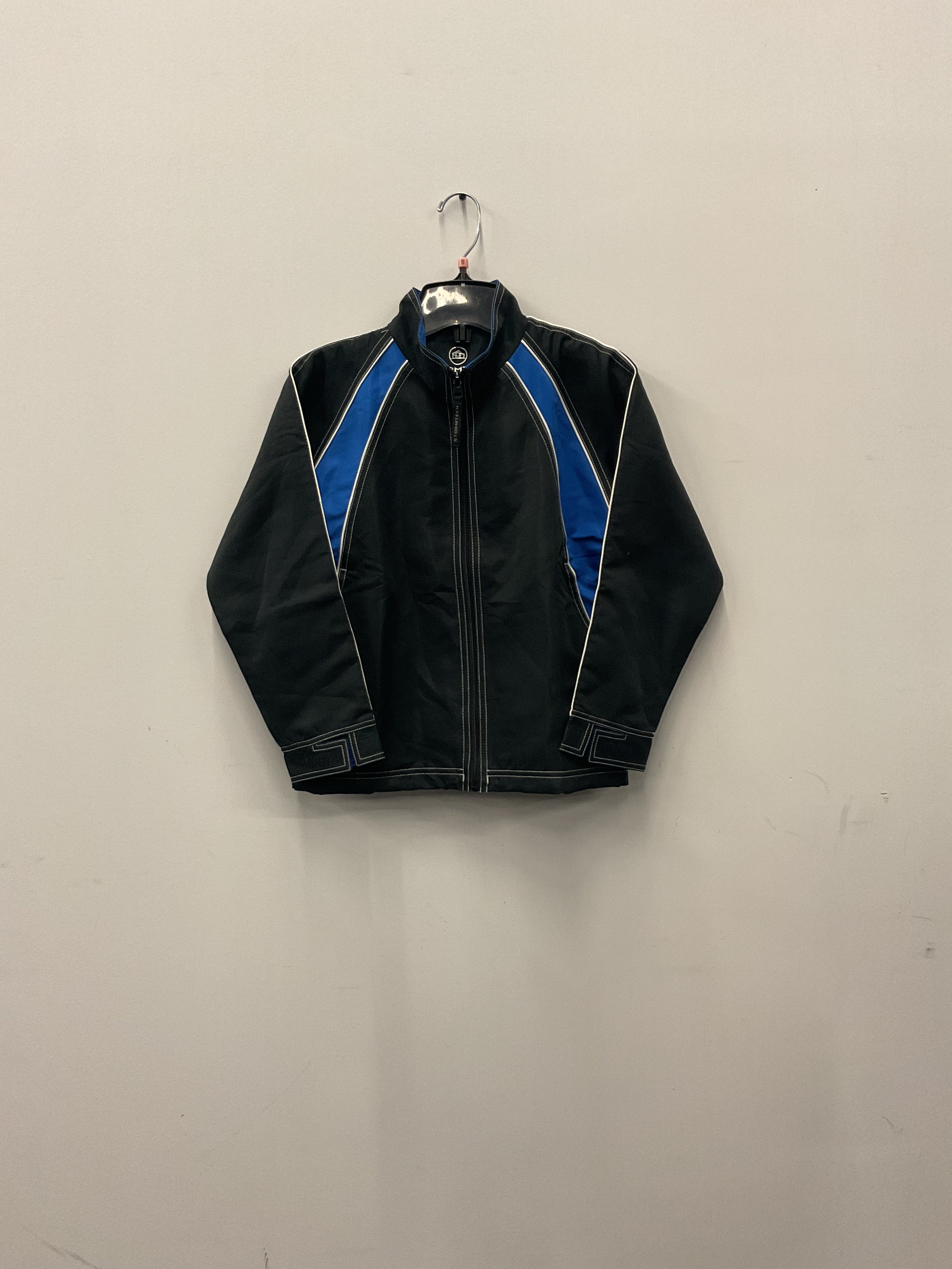 Handmade Blue and Black jacket with Transfer-Youth Small