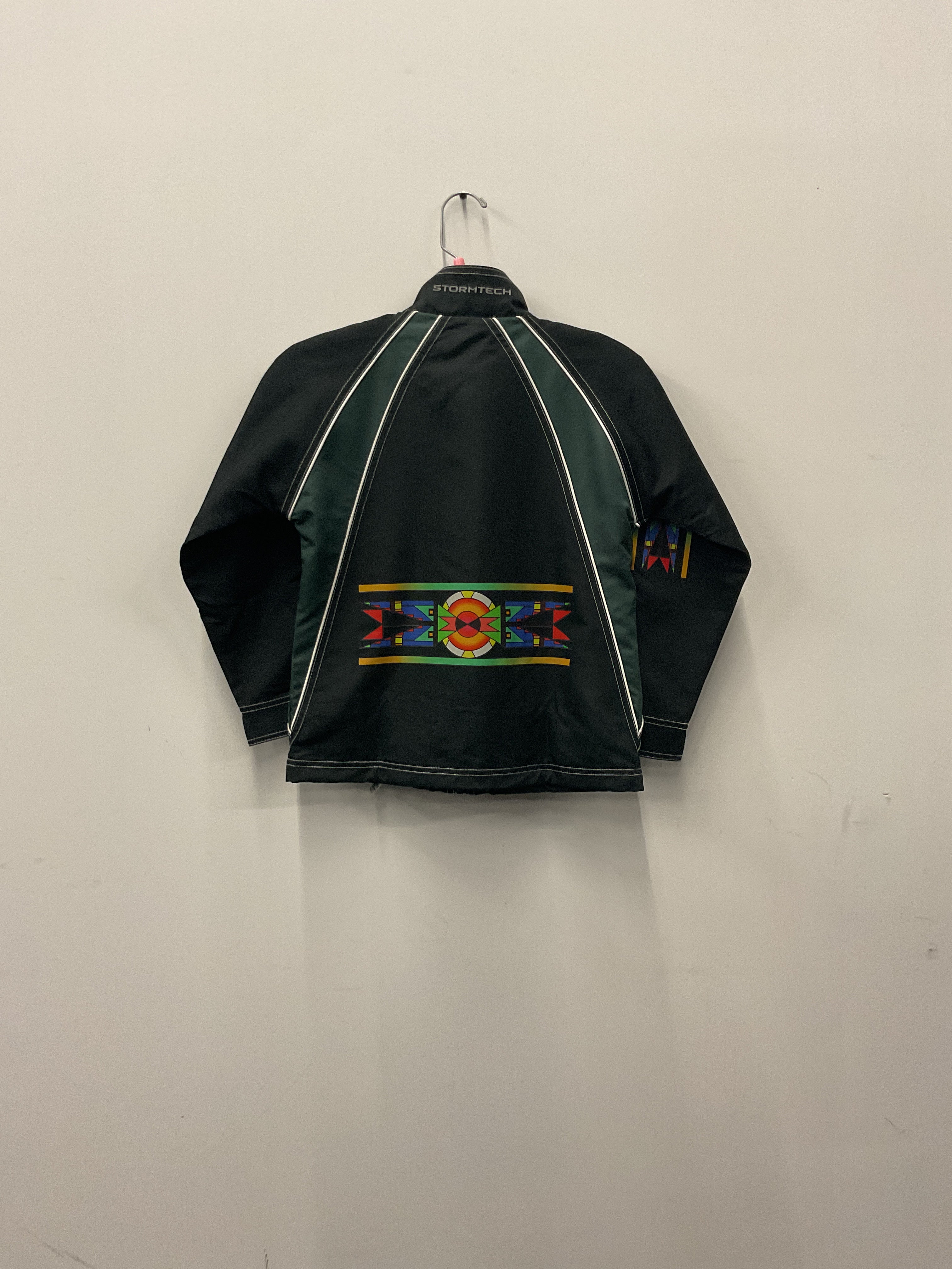Handmade Black and Green Jacket with Transfer- Youth X-Large