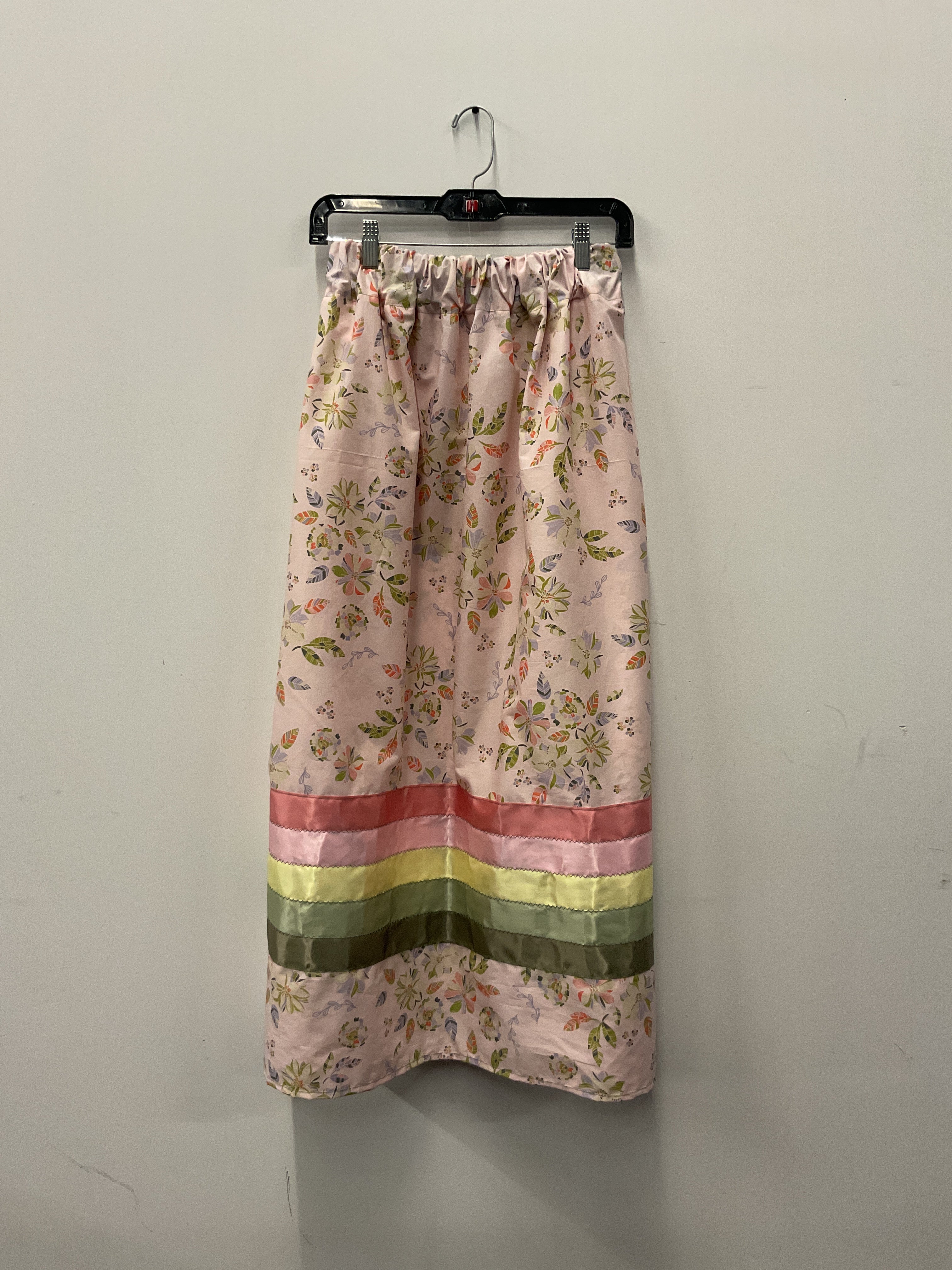 Handmade ribbon skirt- Floral pink