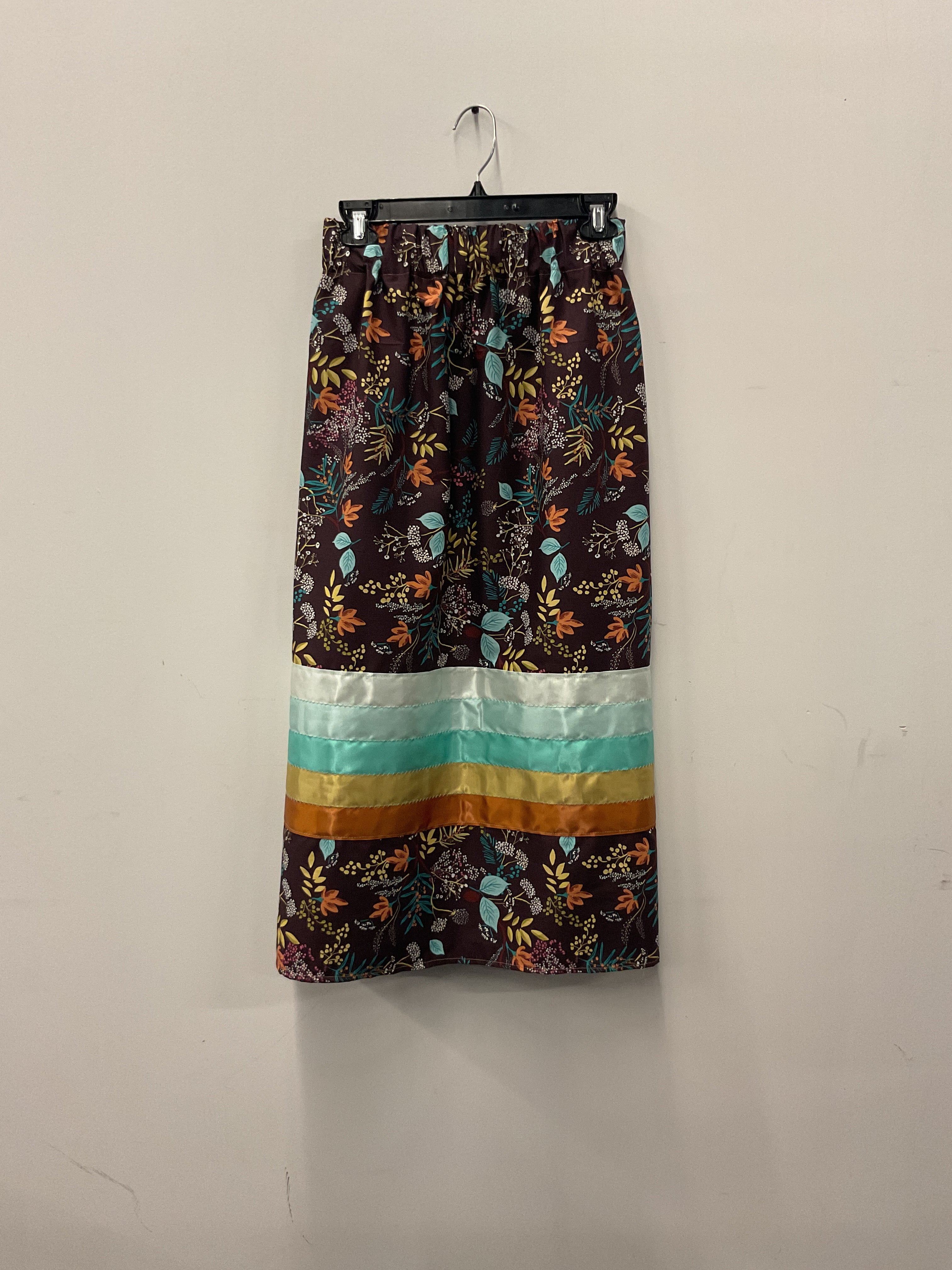 Handmade ribbon skirt-Brown floral