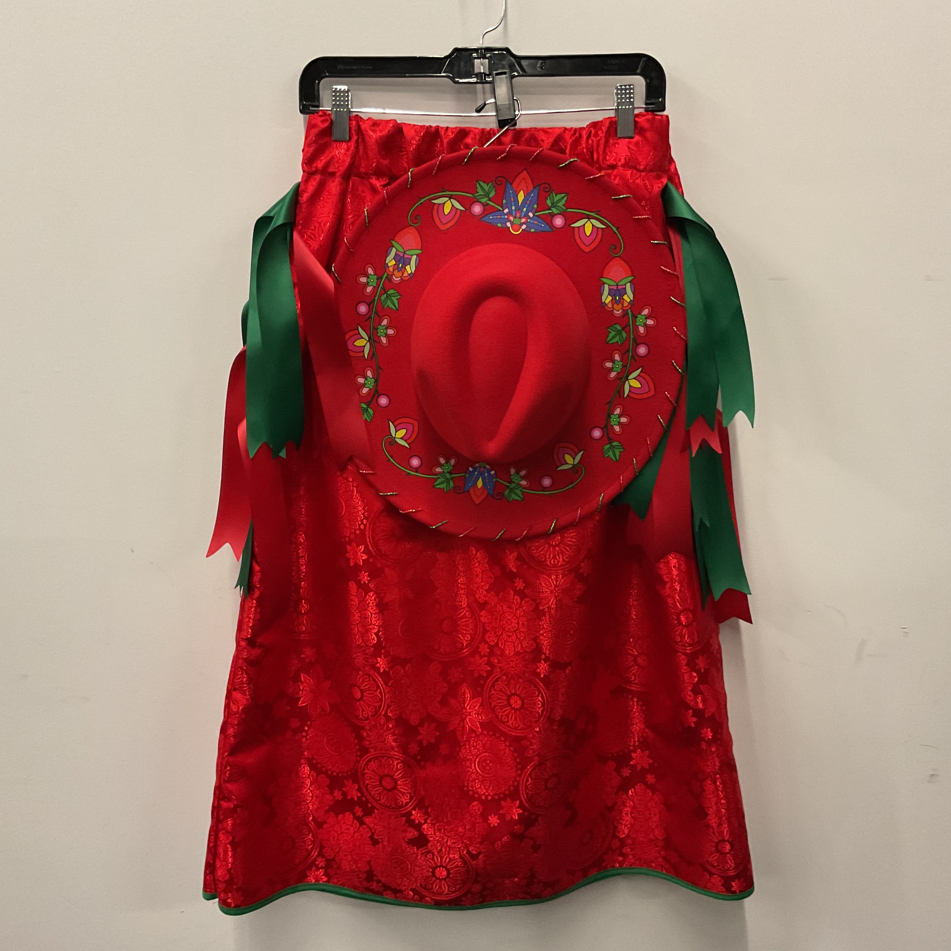 Handmade Strawberry Ribbon Skirt & Fedora Set