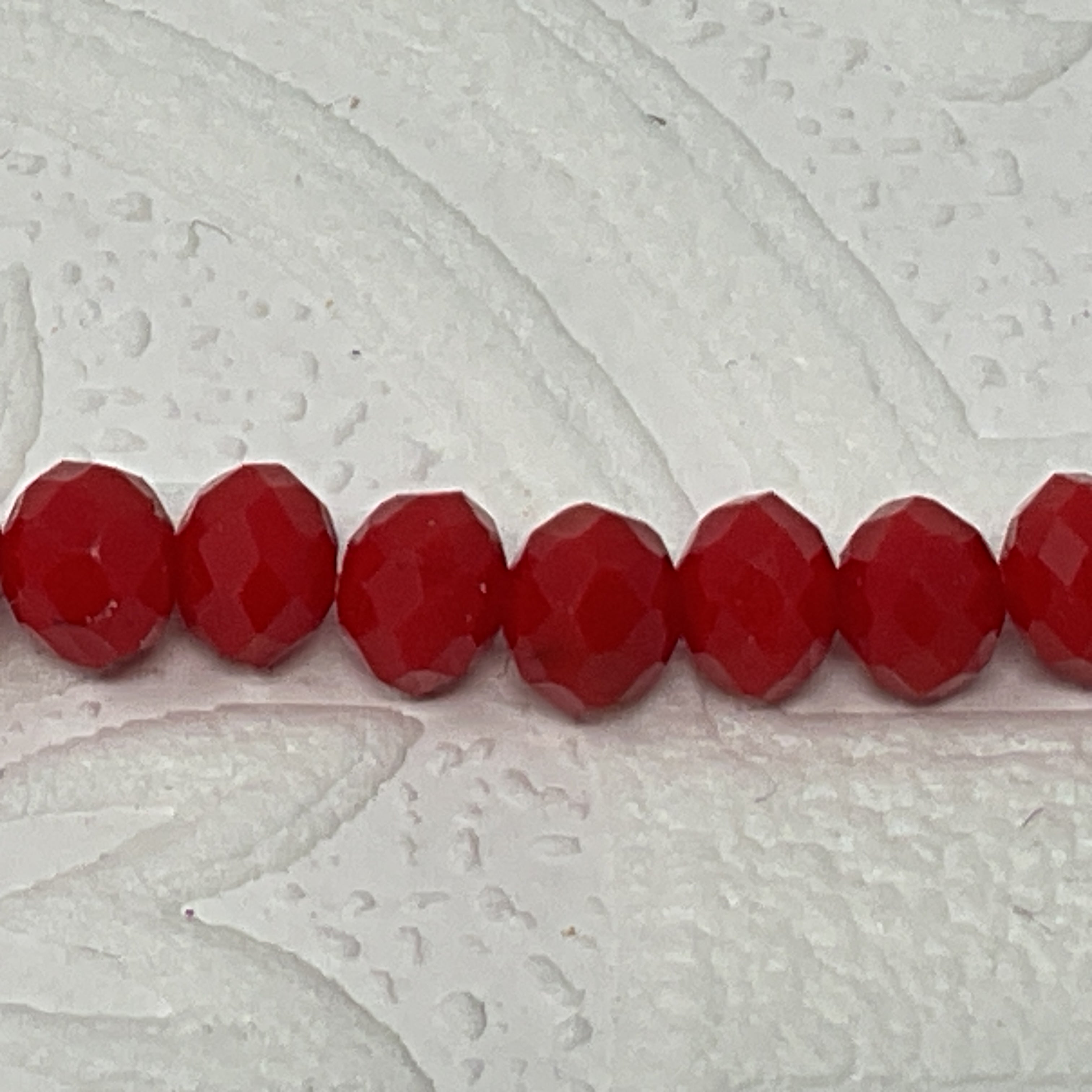 6mm Rondelle Glass Bead - Scarlet