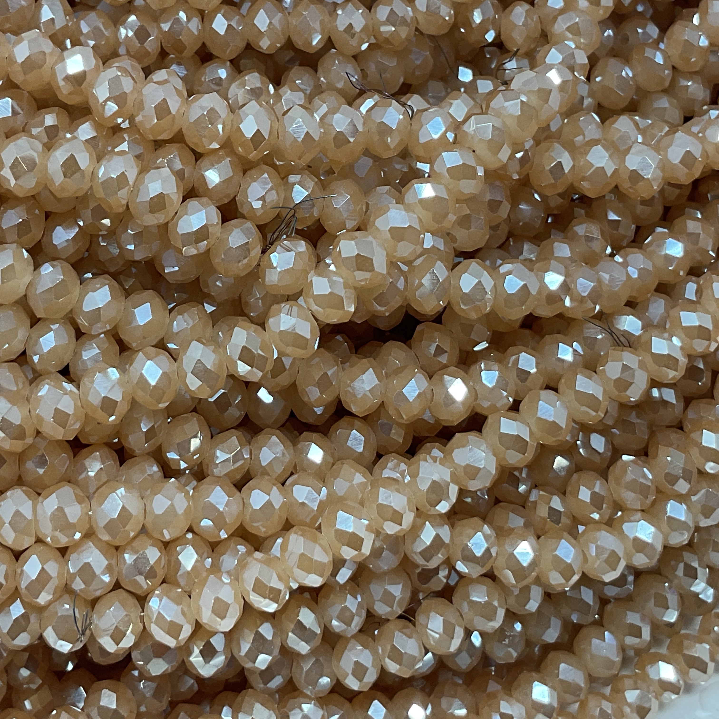 6mm Rondelle Glass Bead - Crystal Fern