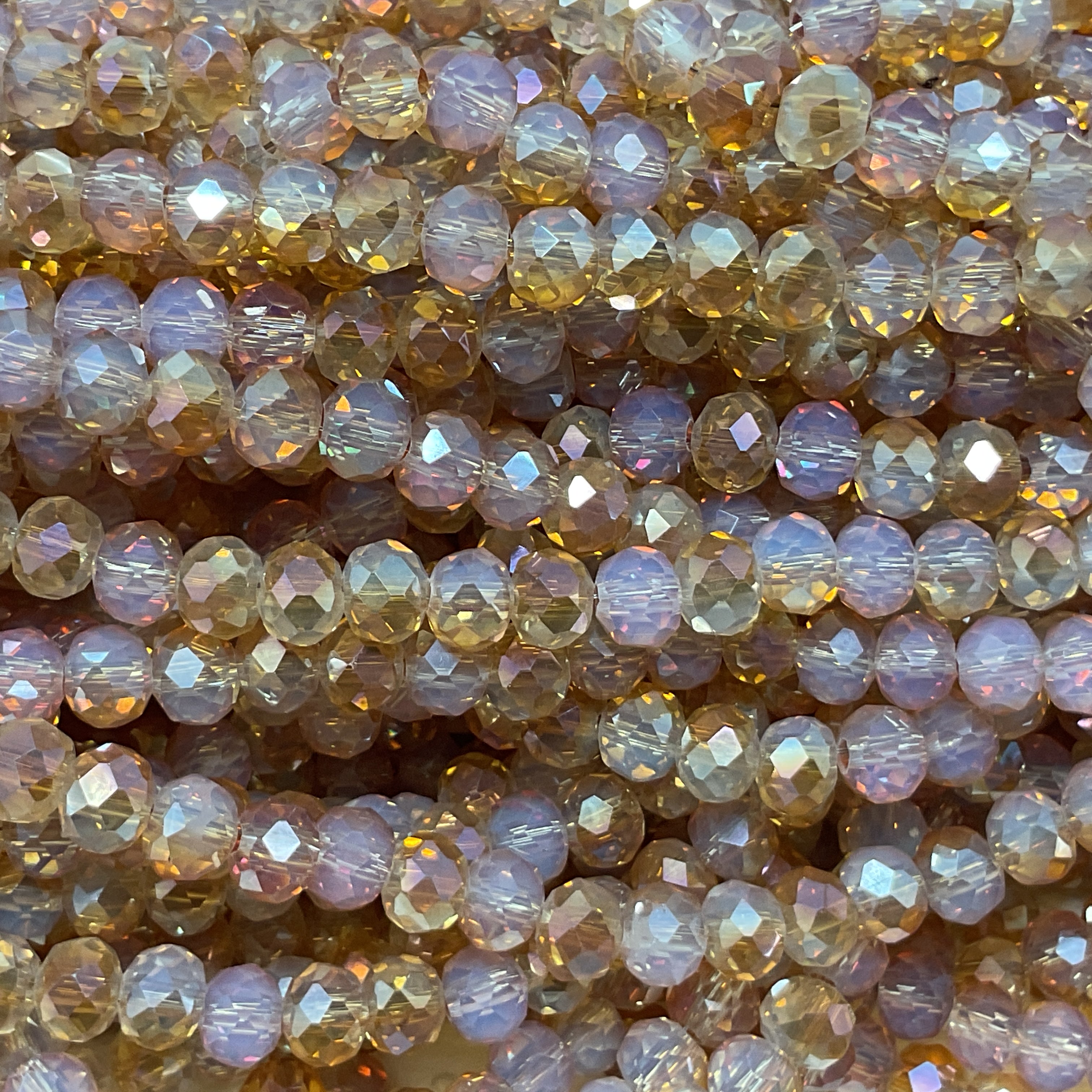 6mm Rondelle Glass Bead - Crystal Coffee