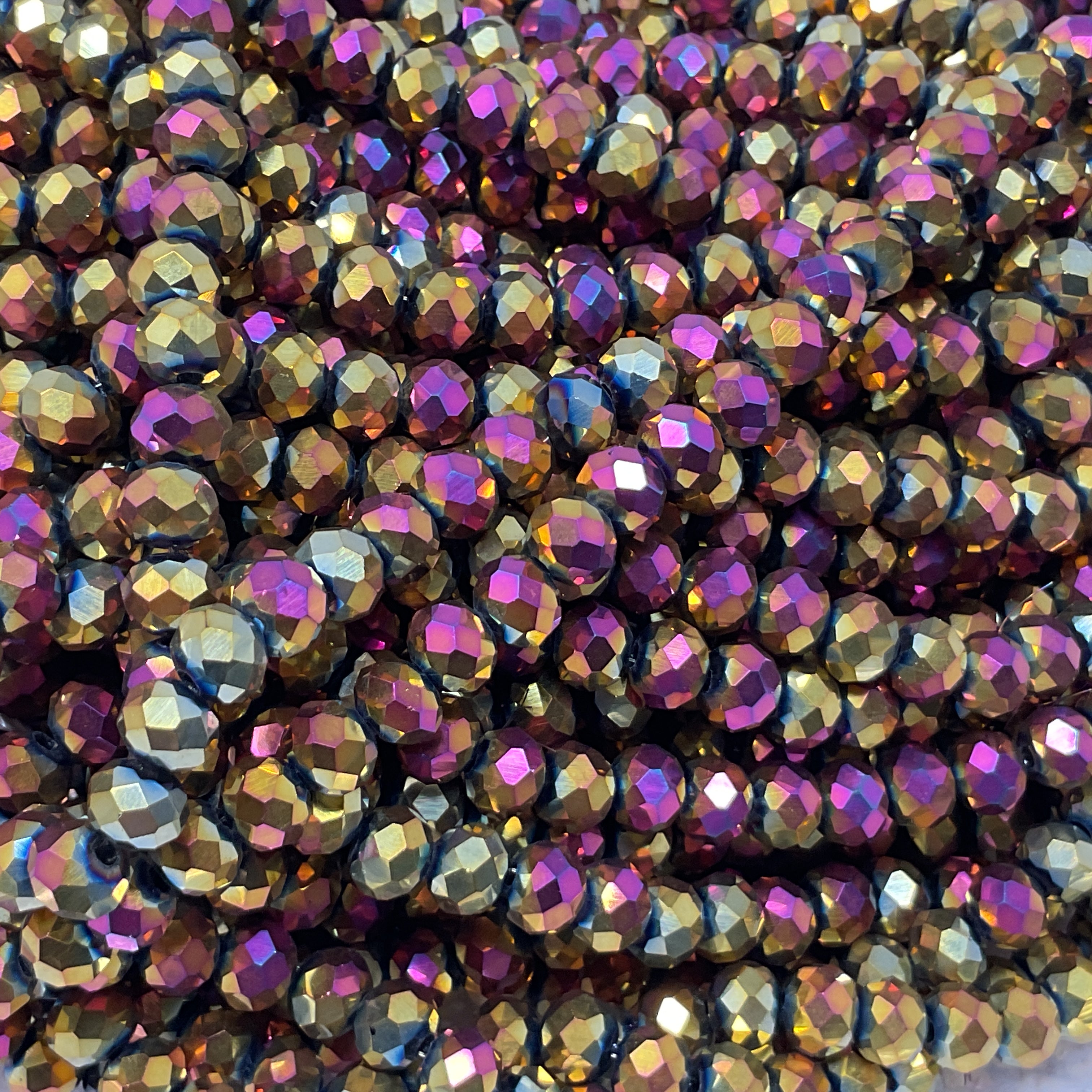 6mm Rondelle Glass Bead - Crystal Metals