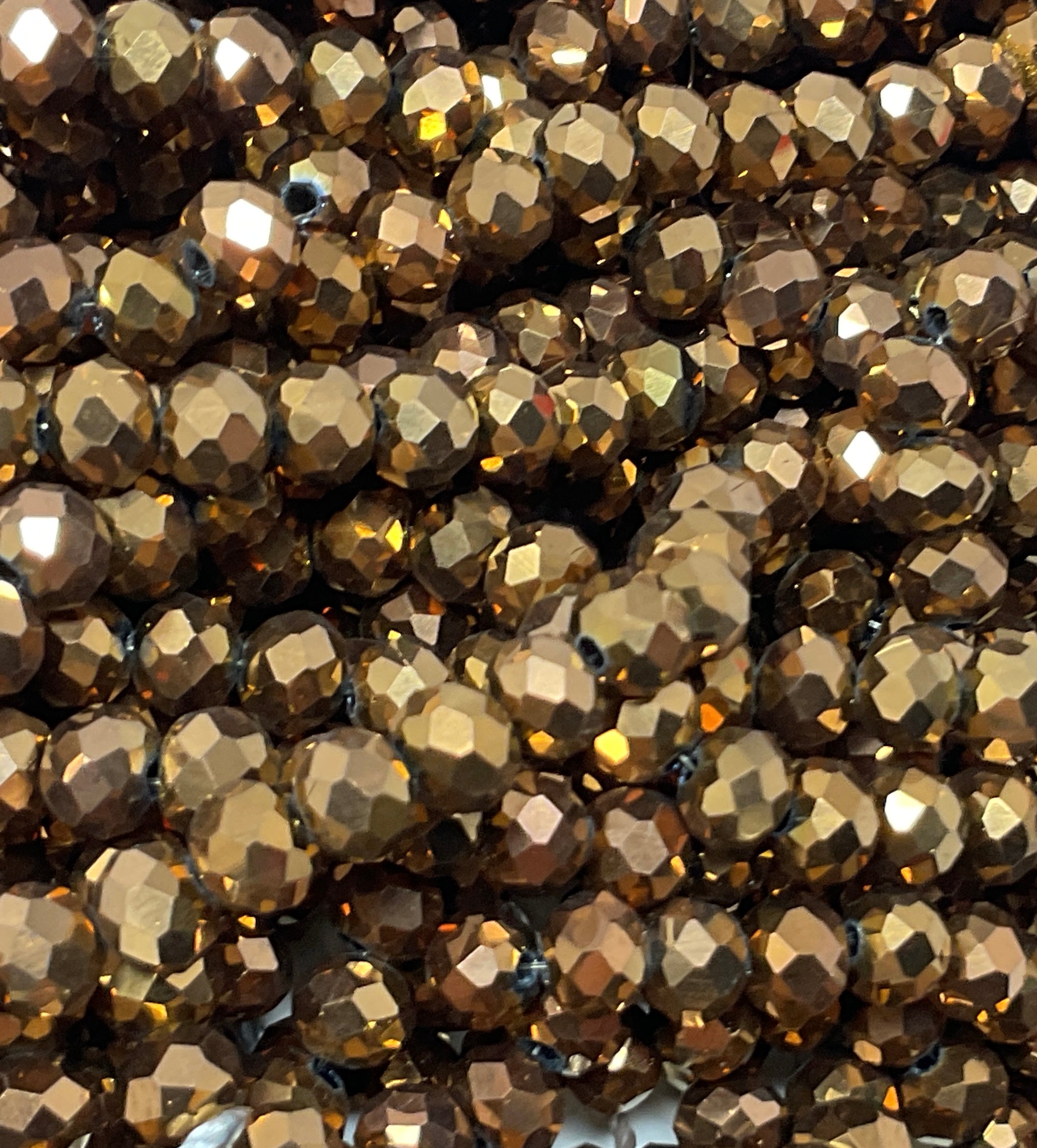 6mm Rondelle Glass Bead - Crystal Bronze