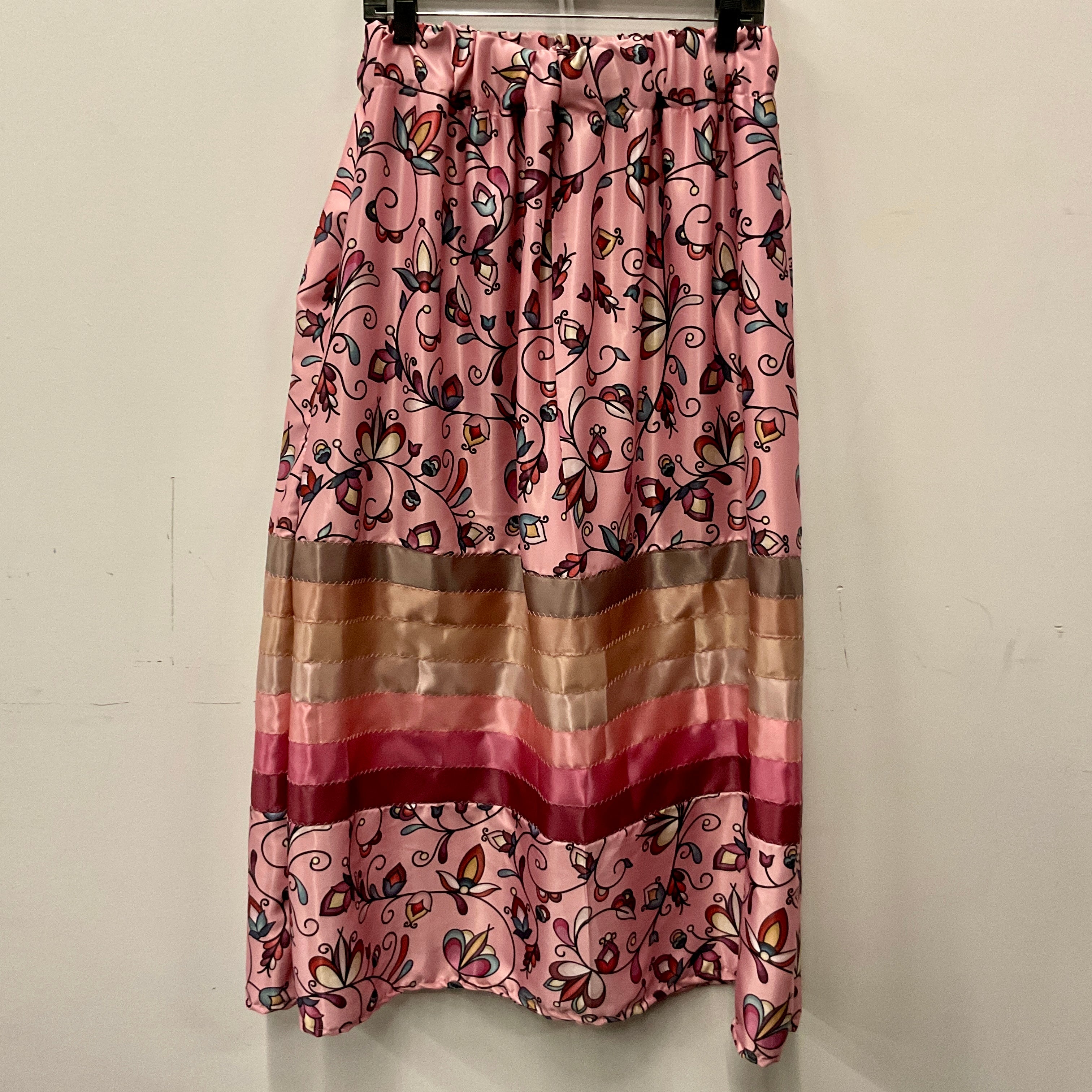 Handmade Pink Floral Satin Ribbon Skirt
