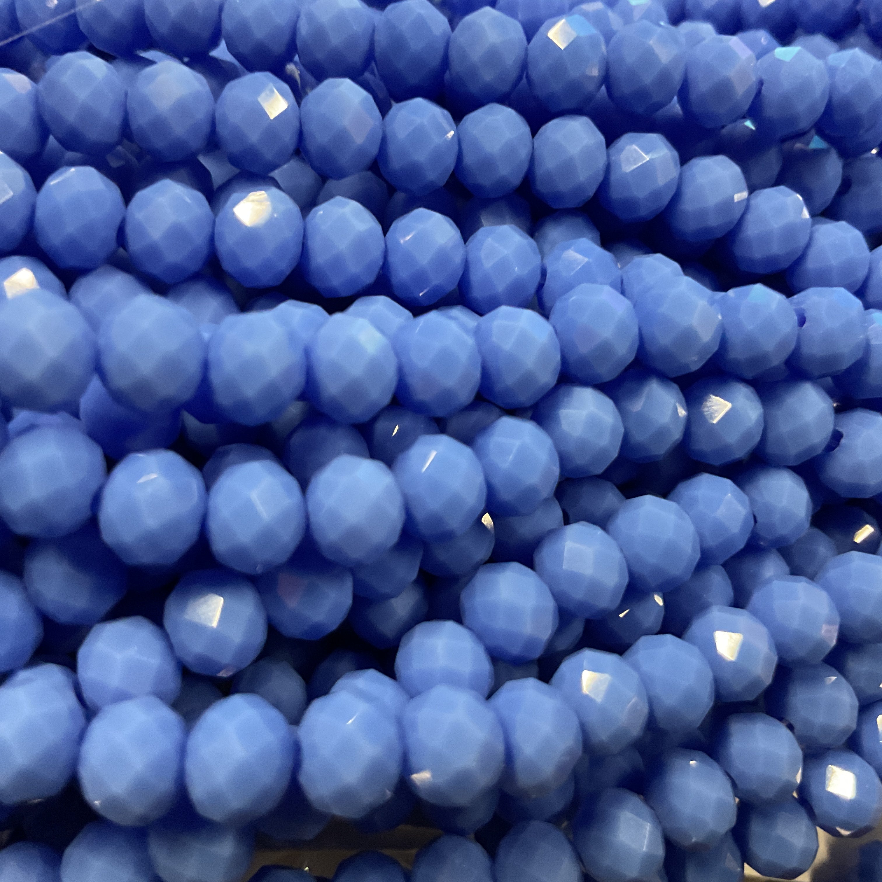 6mm Rondelle Glass Bead - Blueberry