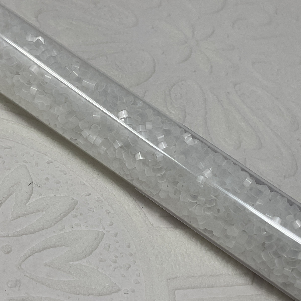 1.6mm Size 15/0 24g tube Cylindica Seed Beads White