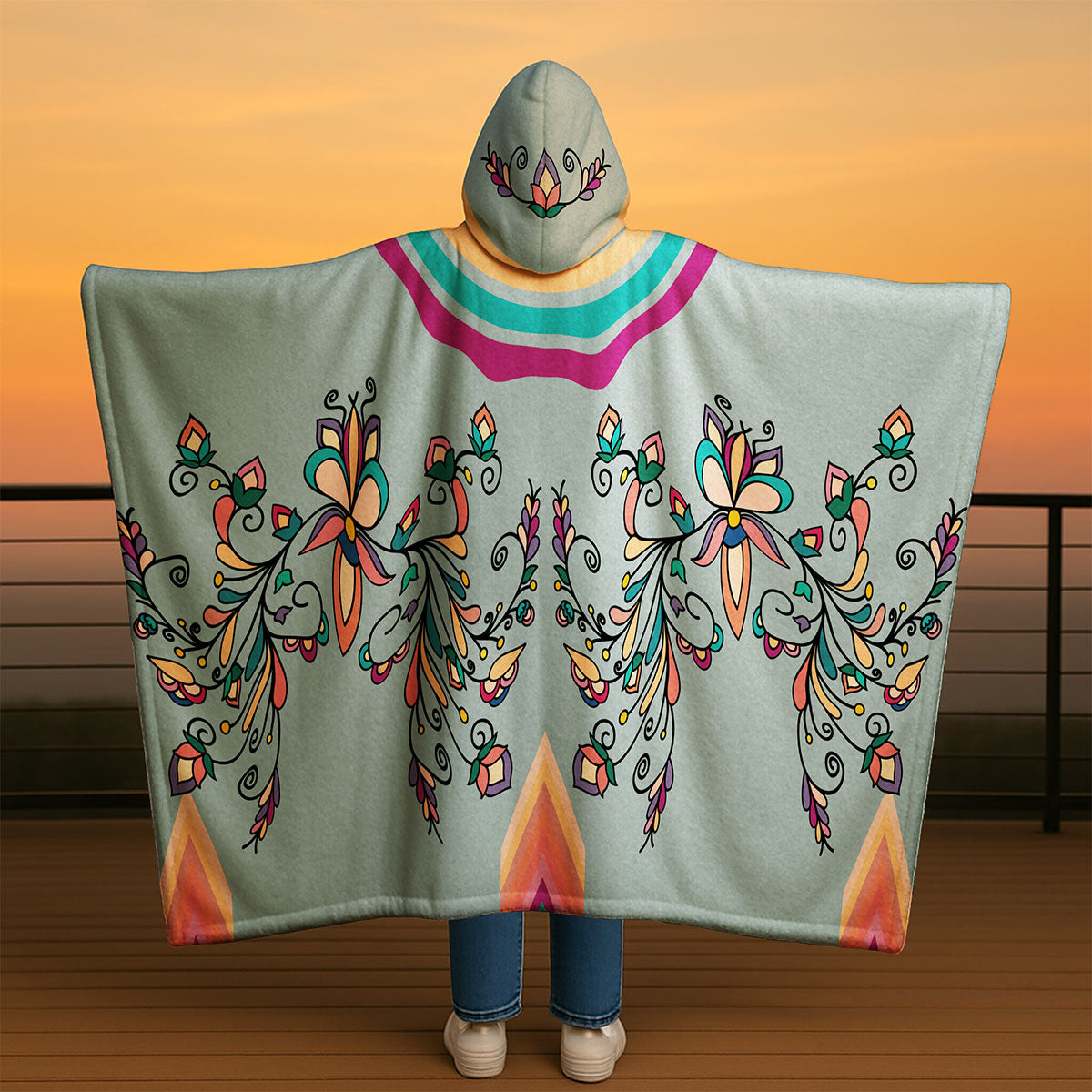 Guardian Petals Pastel Hooded Blanket