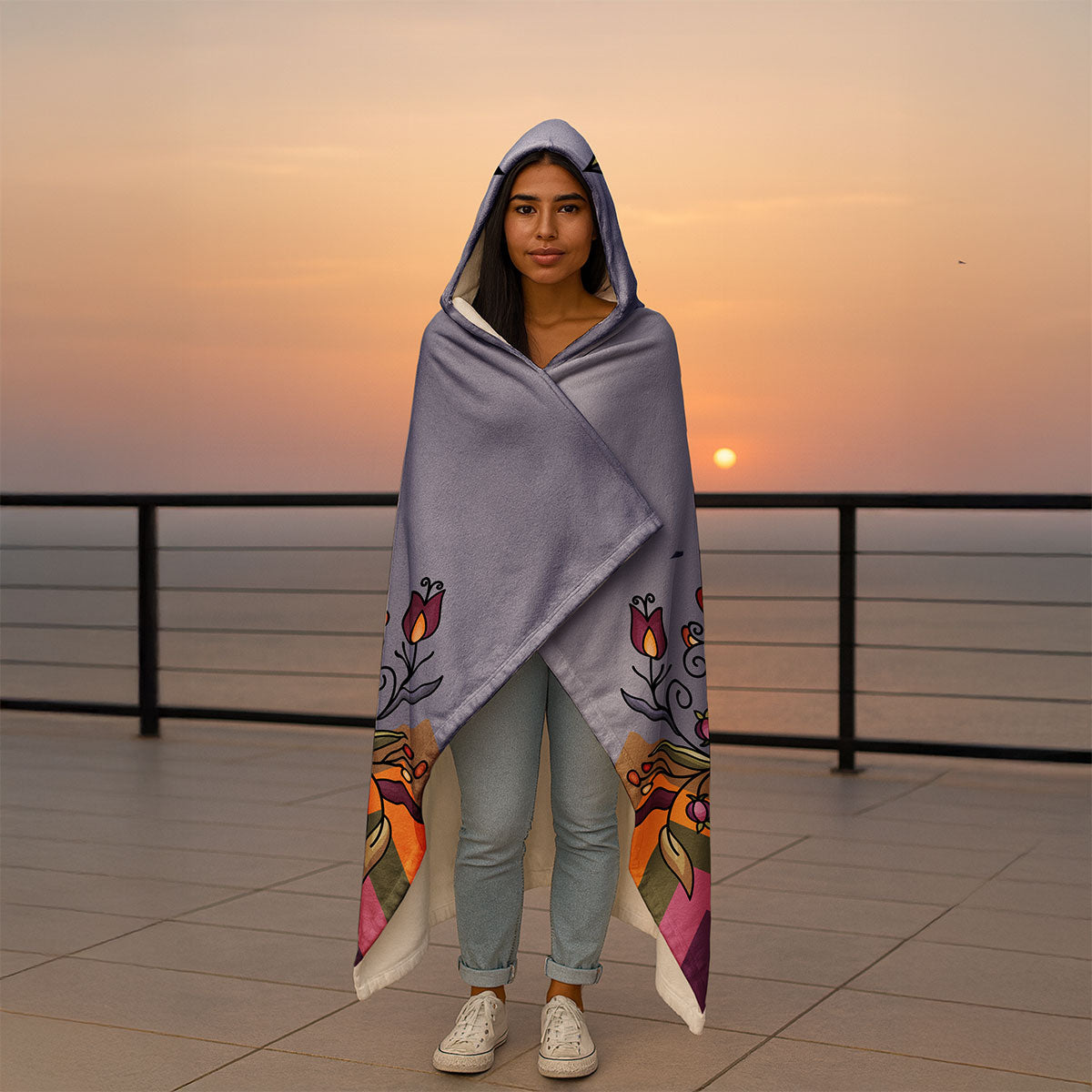 Red Willow Whispers Hooded Blanket