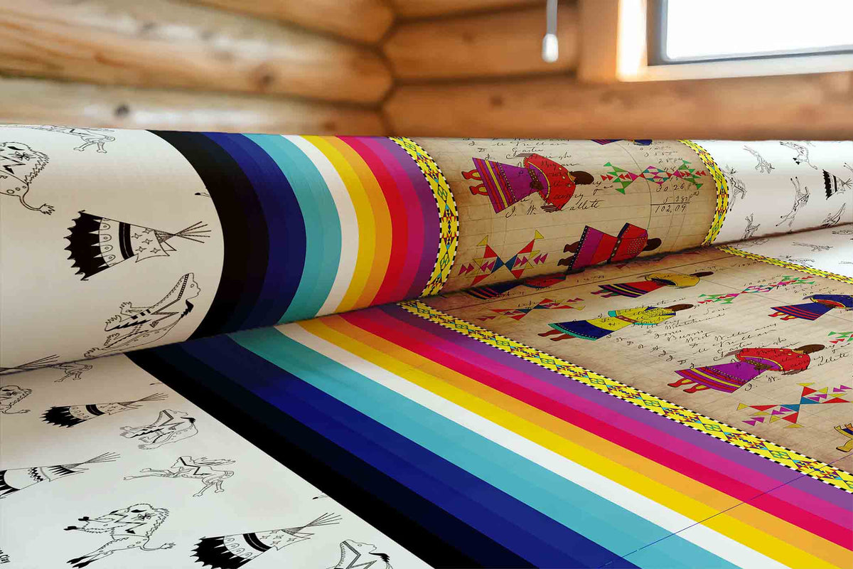 Ledger Round Dance Clay Cotton Poplin