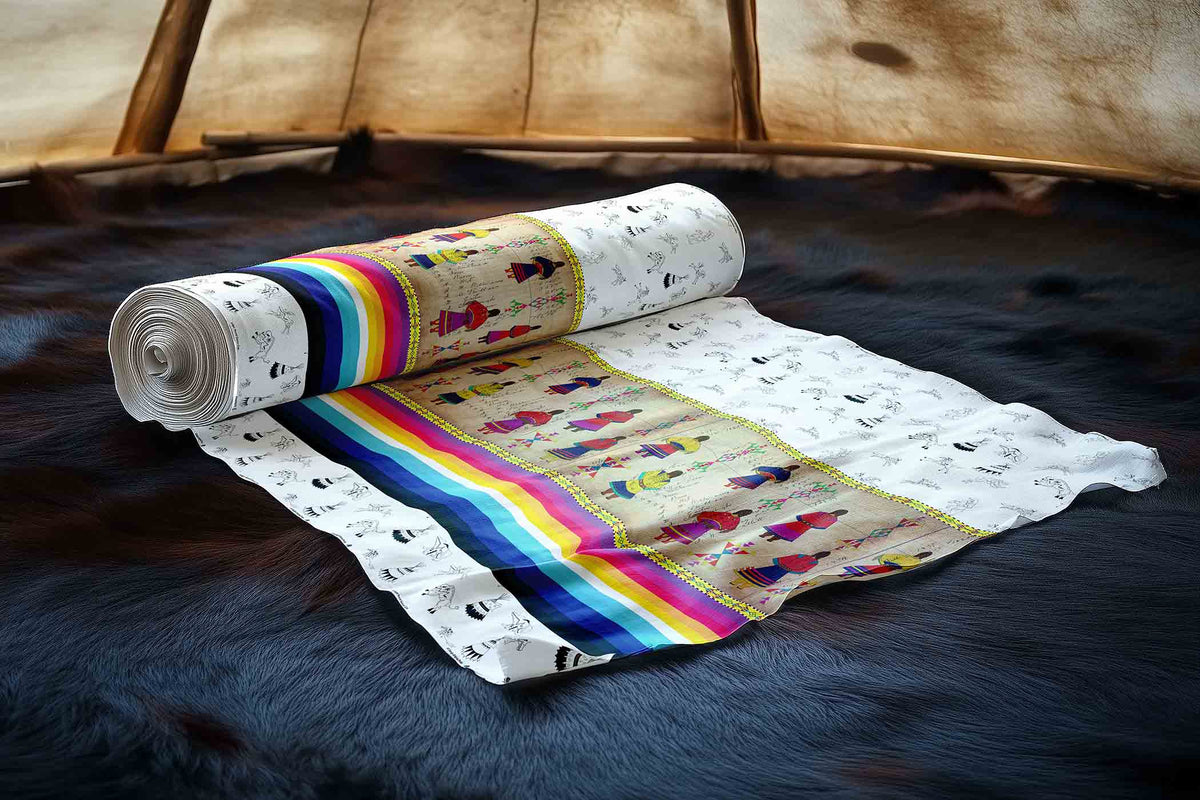 Ledger Round Dance Clay Cotton Poplin