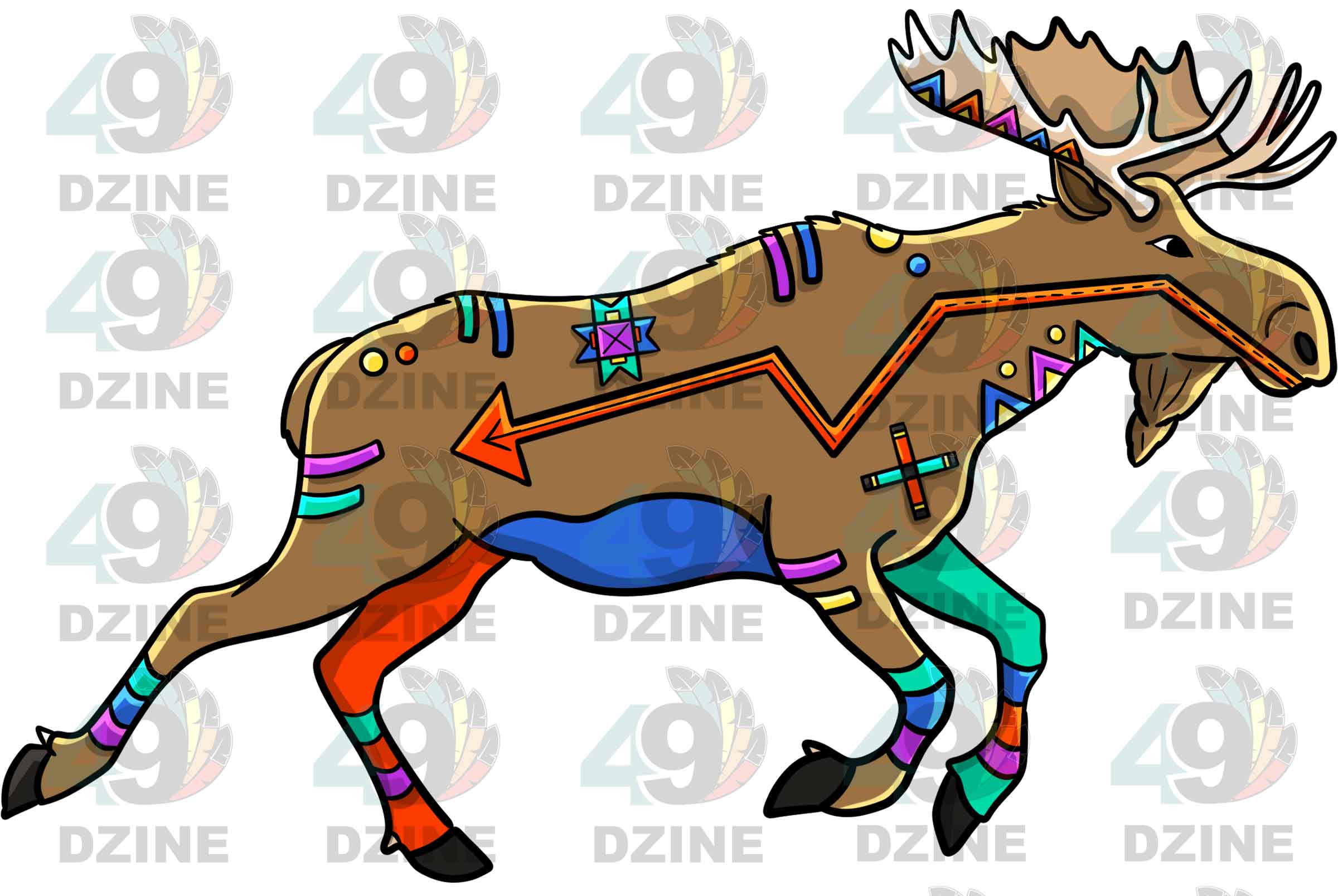 Moose 1 Colored Sticker