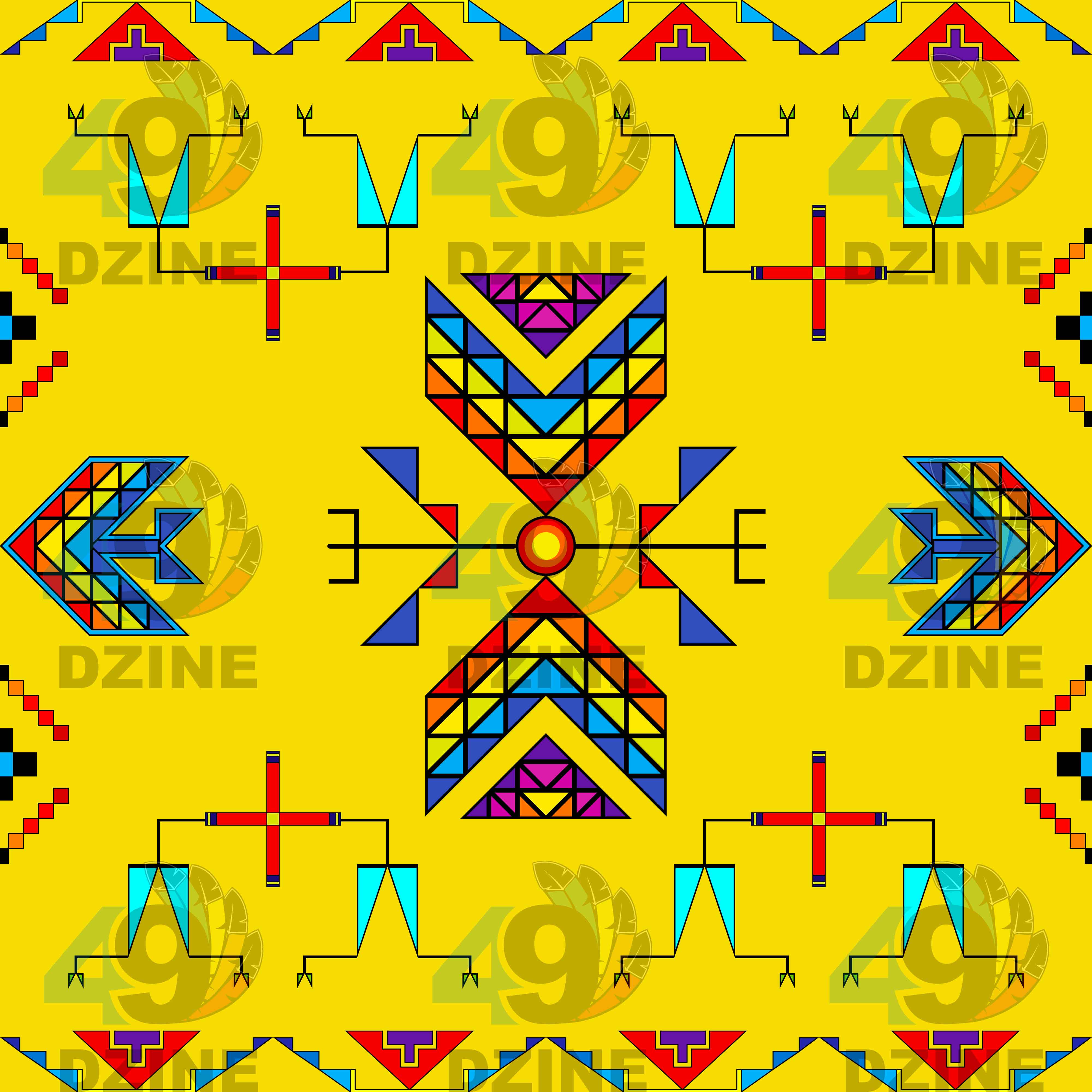 Rainy Chief Rainbow Yellow Cotton Fabric