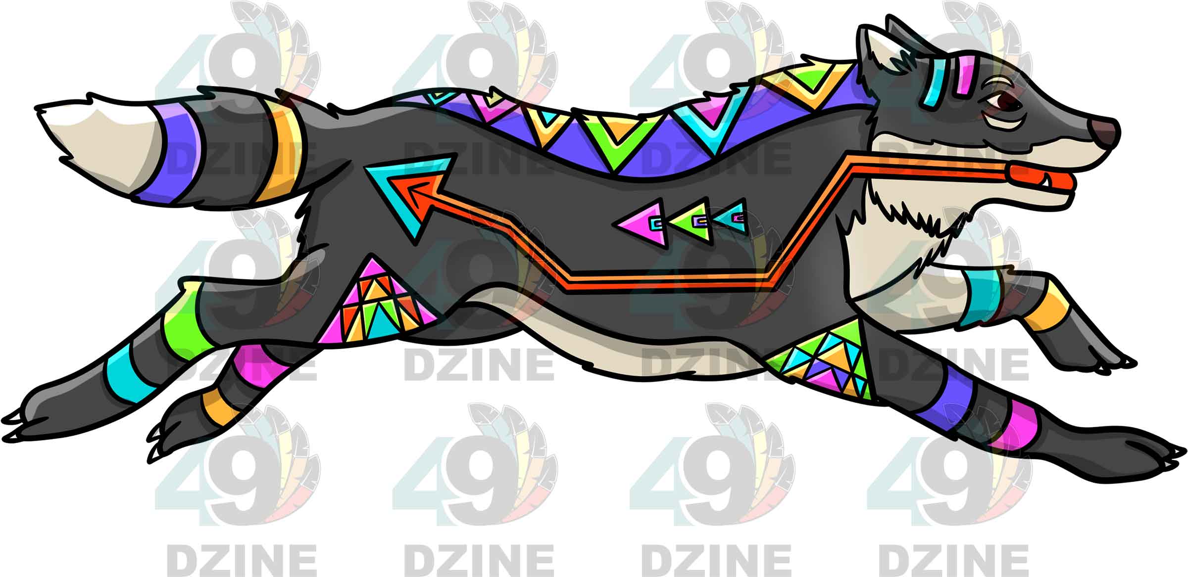 Wolf 3 Colored Sticker