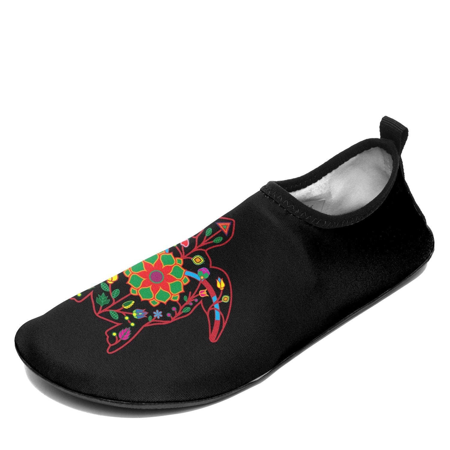 Kids Floral Turtle Sockamoccs Slip On Shoes