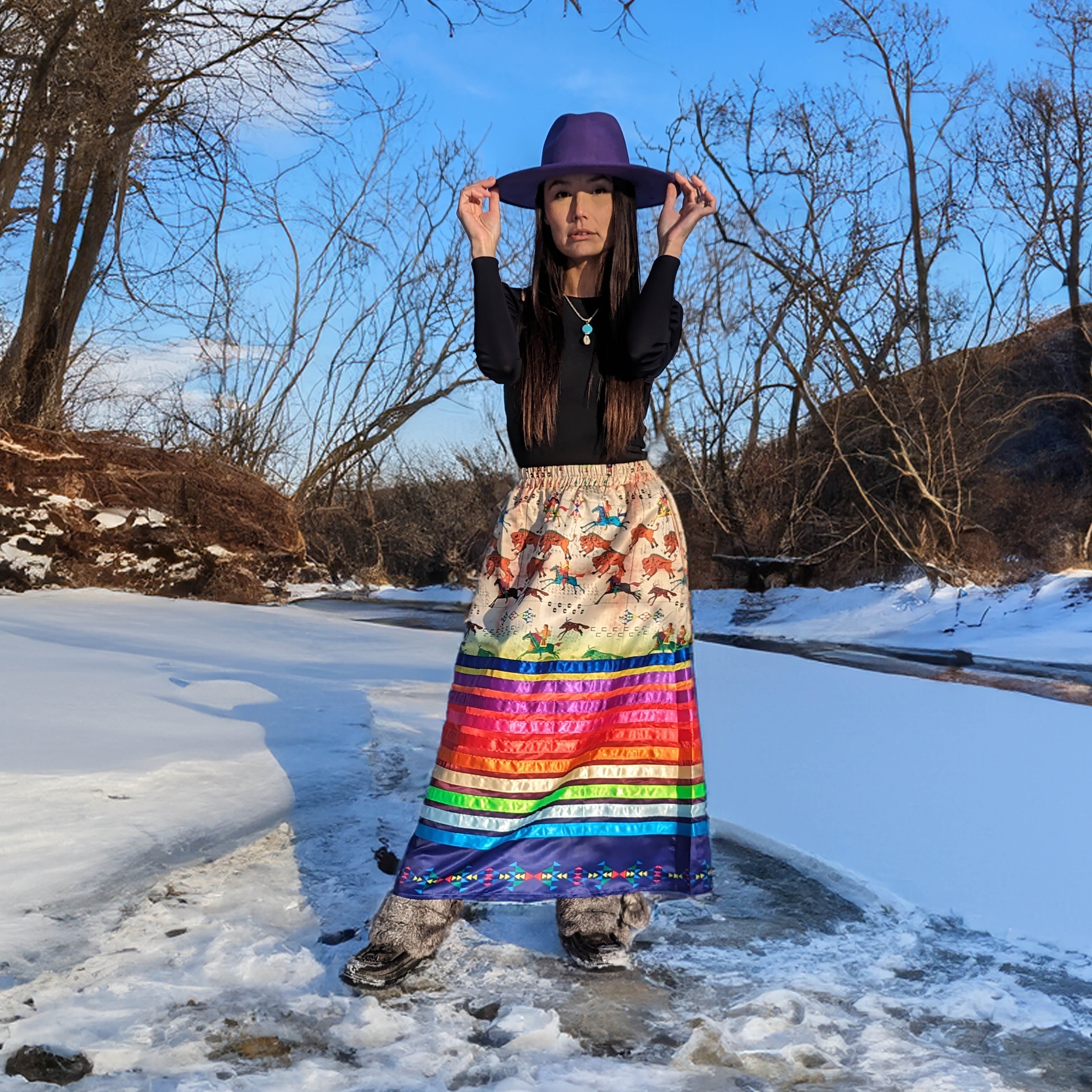 The Hunt Ribbon Skirt with Pockets and Underskirt Lining