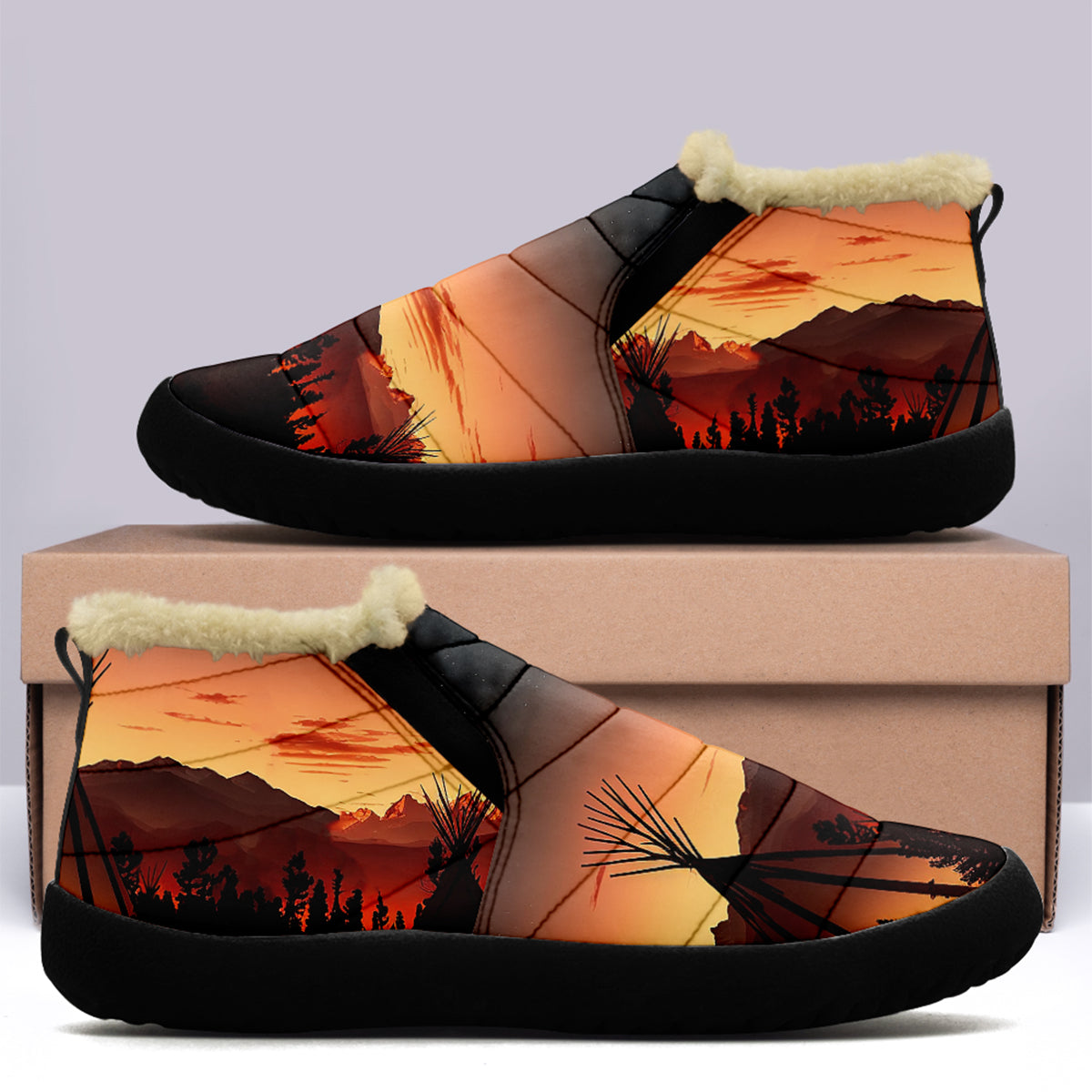 Sunset Tipi Ankle Winter Bootie with Fur Lining