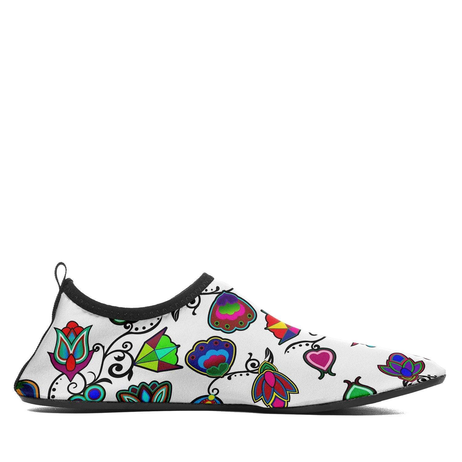 Indigenous Paisley White Sockamoccs Kid's Slip On Shoes 49 Dzine