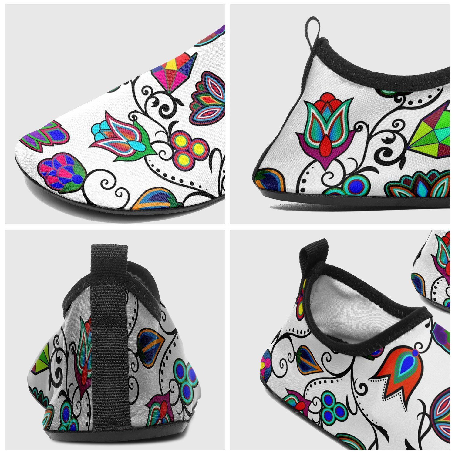 Indigenous Paisley White Sockamoccs Kid's Slip On Shoes 49 Dzine